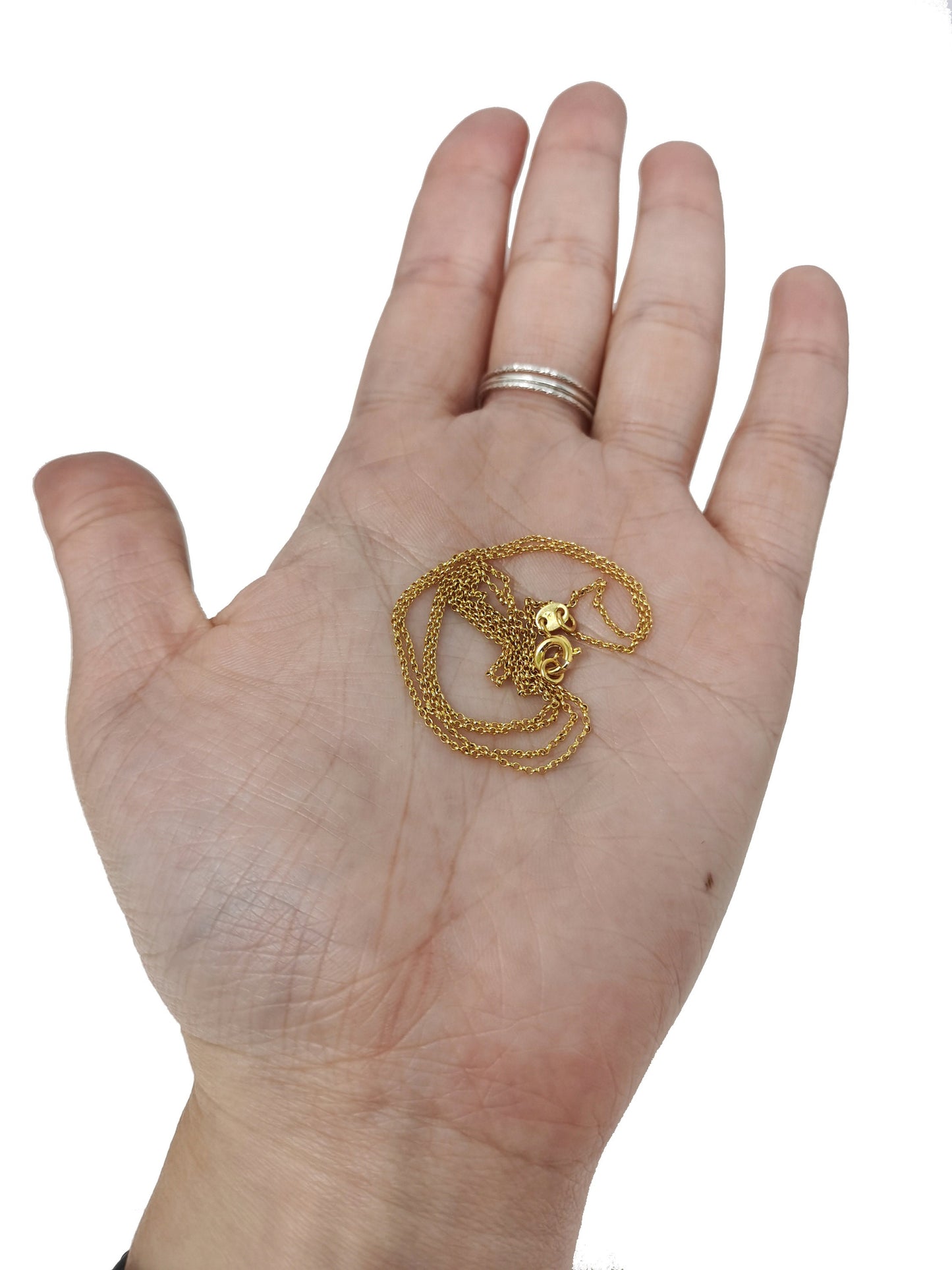 19.6'' Ready to Use 24K Gold Filled Thin Rolo Necklace Chain, Layering Rolo Chain Dainty Necklace, For Pendant Charm Necklace Making, 474