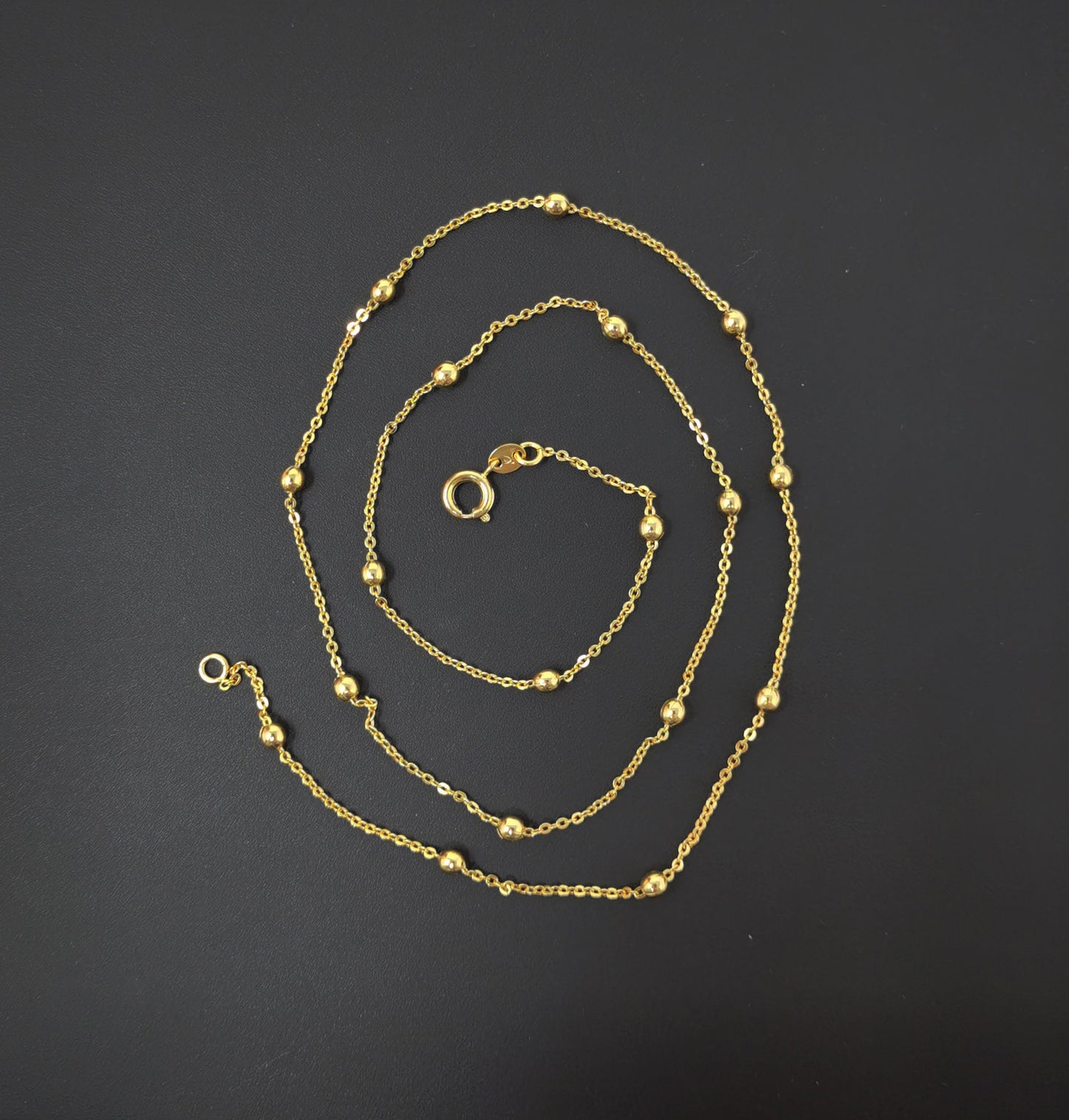19.6'' Ready to Use 24K Gold Filled Thin Rolo Necklace Chain, Layering Ball Rolo Chain Dainty Necklace, For Pendant Charm Necklace,477/194