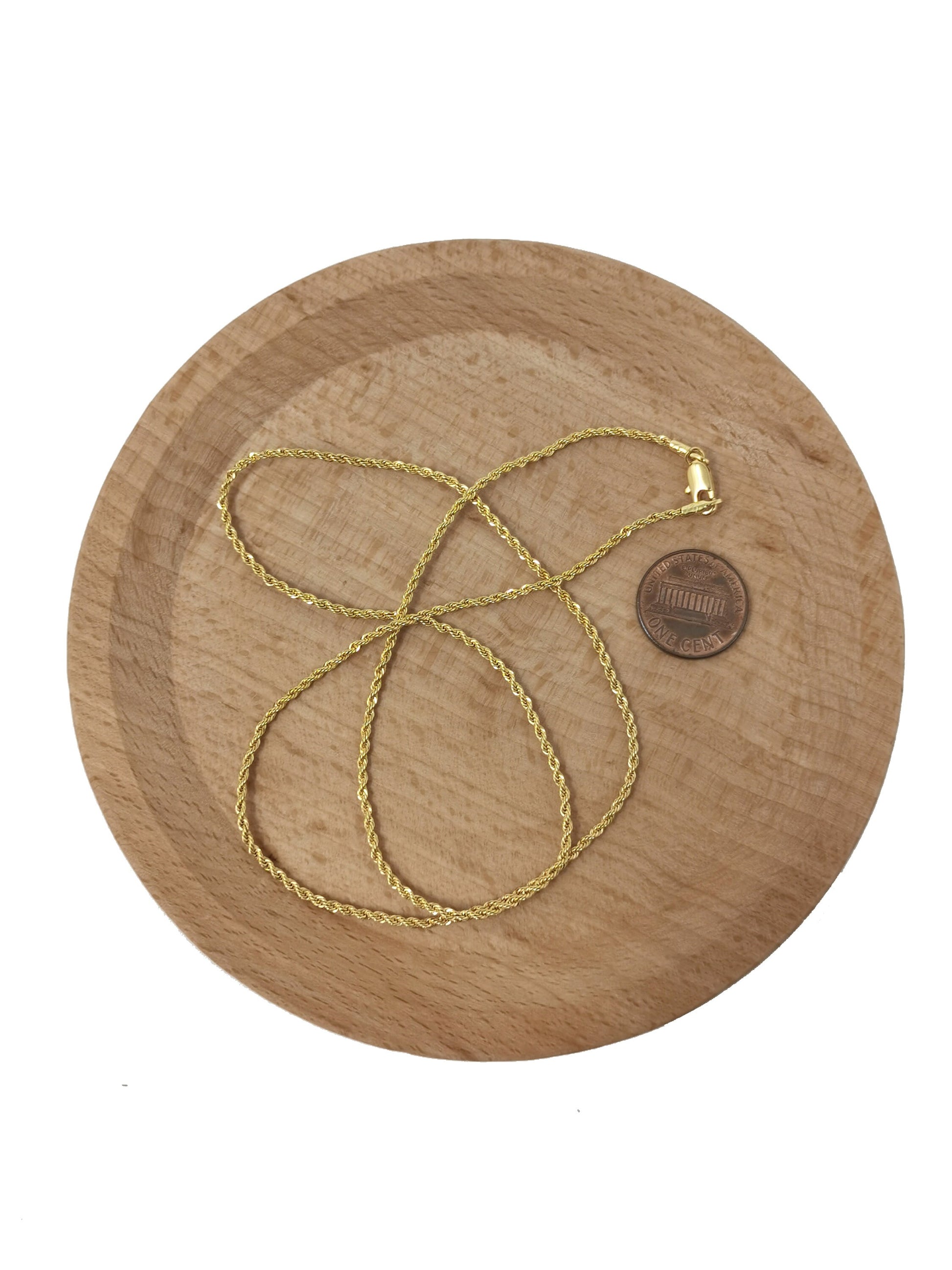 1pc 21.6'' Ready to Use 24K Gold Filled Rope Necklace Chain, Layering Rope Chain Dainty Necklace, For Pendant Charm Necklace Making, 489