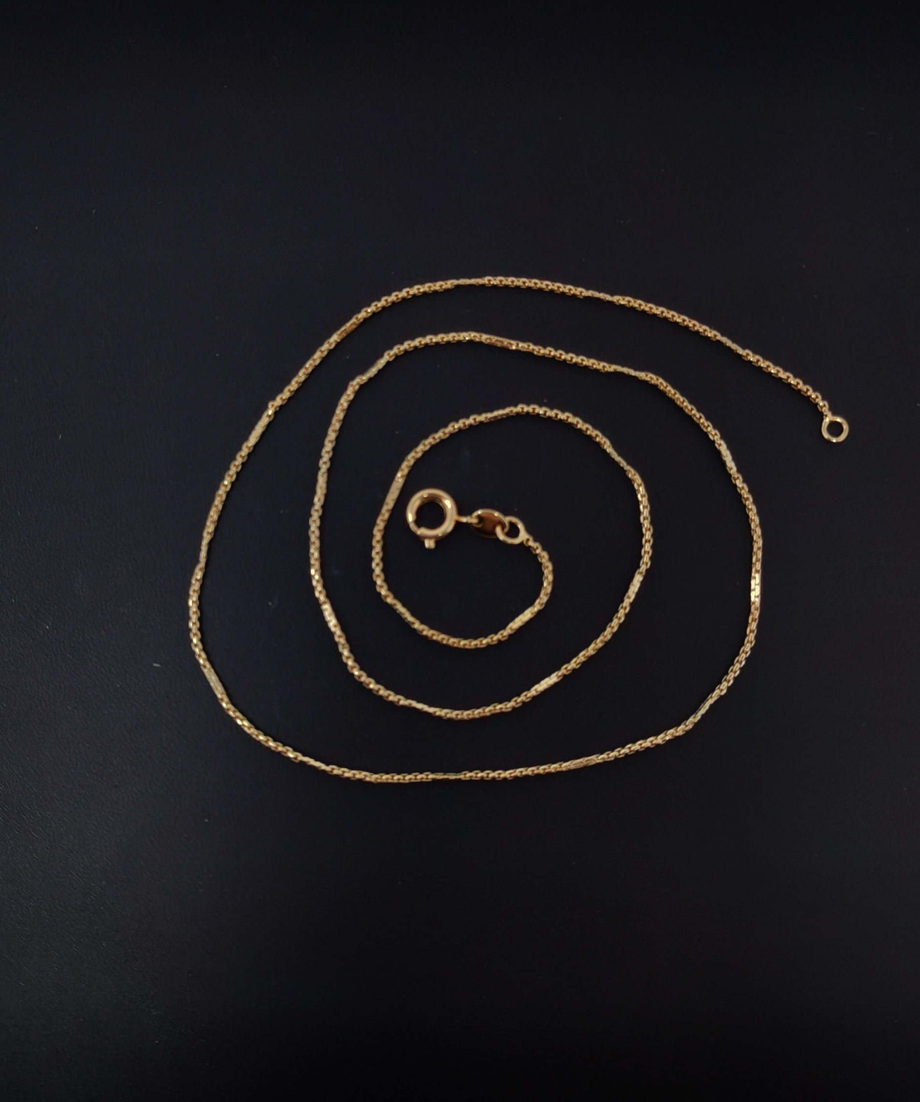 1pc 17.7'' Ready to Use 18K Gold Filled Thin Rolo Necklace Chain,Layering Rolo Chain Dainty Necklace, For Pendant Charm Necklace Making, 573