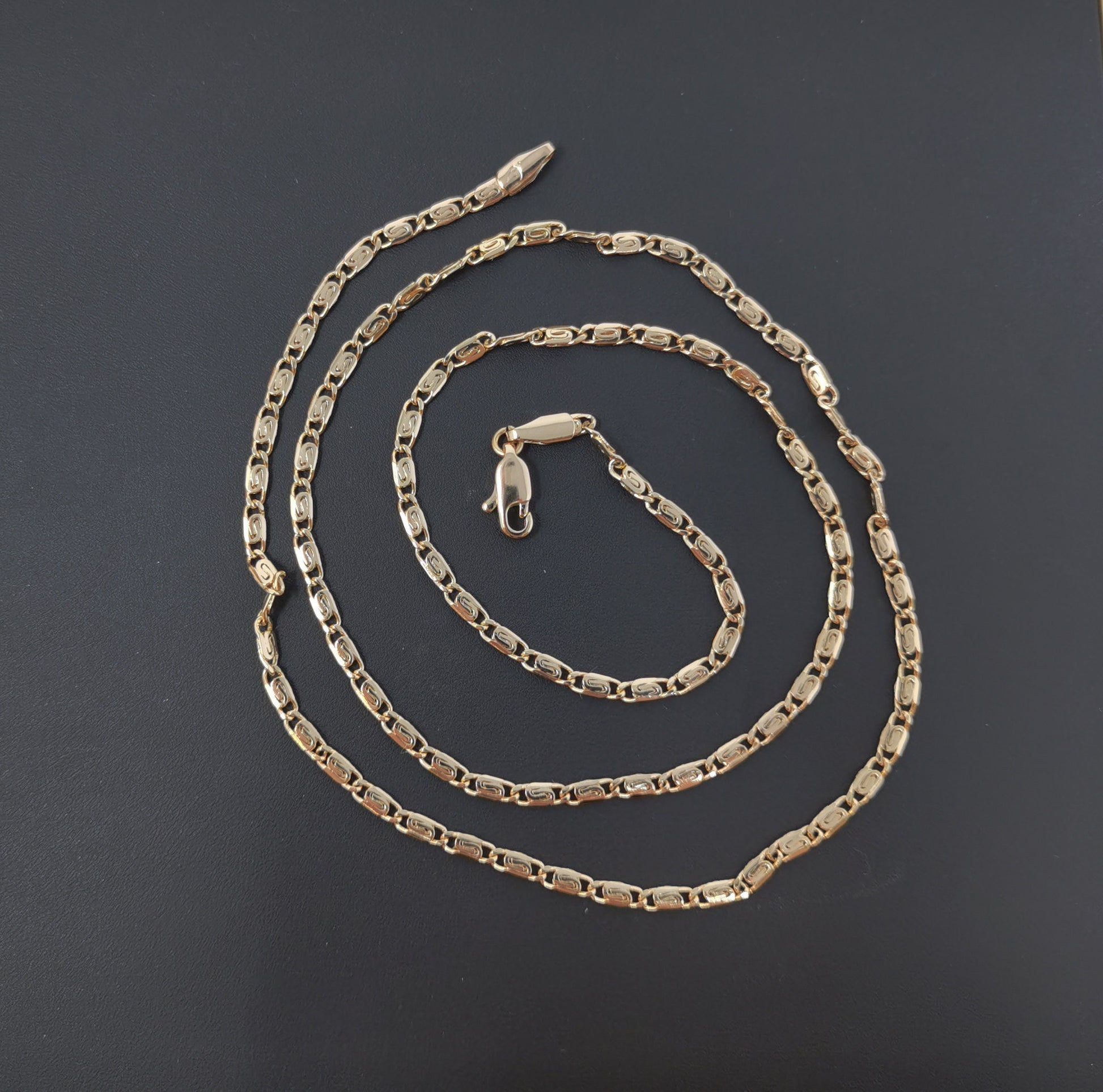 1pc 21.6'' Ready to Use Gold Unique Necklace Chain, Layering Unique Chain Dainty Necklace, Perfect for Pendant Charm Necklace, 491