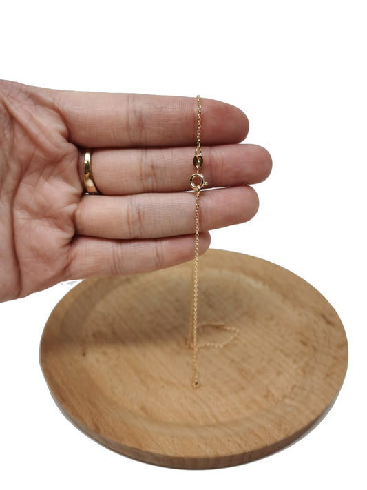 1pc 13.7'' Ready to Use 18K Gold Filled Thin Rolo Necklace Chain, Layering Rolo Chain Dainty Necklace, For Pendant Charm Necklace Making 497