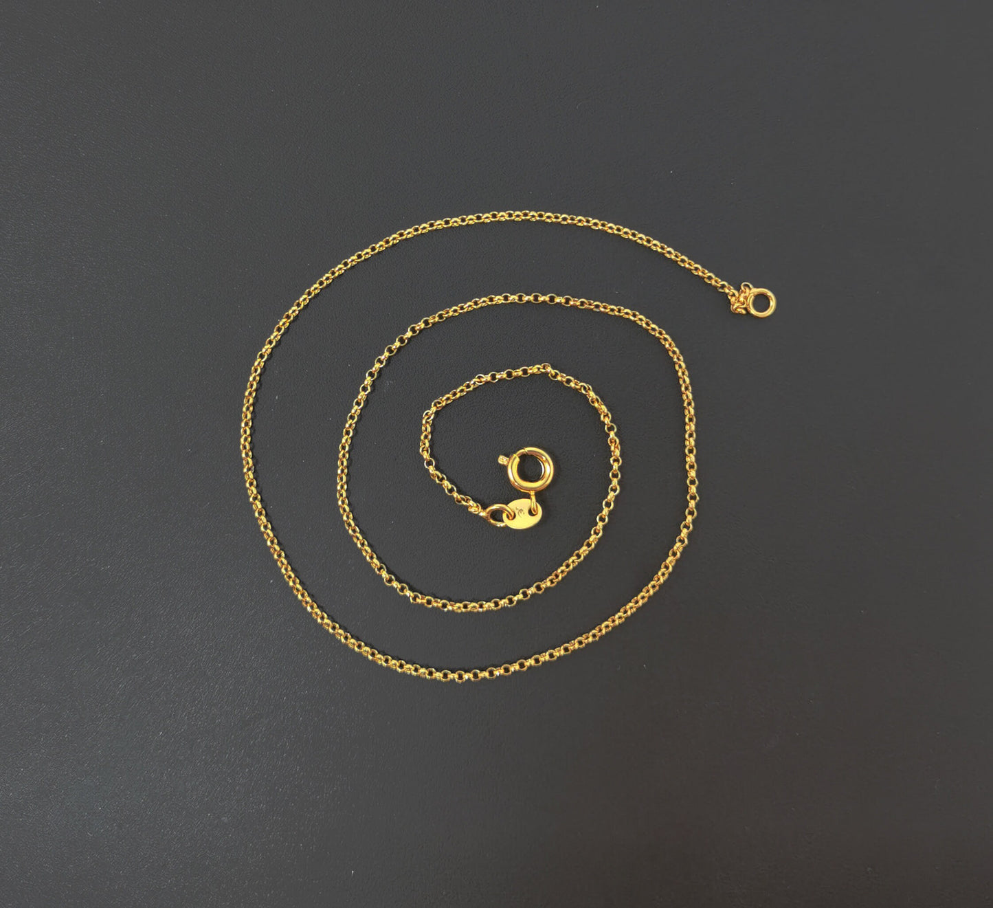 1pc 13.7'' Ready to Use 18K Gold Filled Thin Rolo Necklace Chain, Layering Rolo Chain Dainty Necklace, For Pendant Charm Necklace Making,498