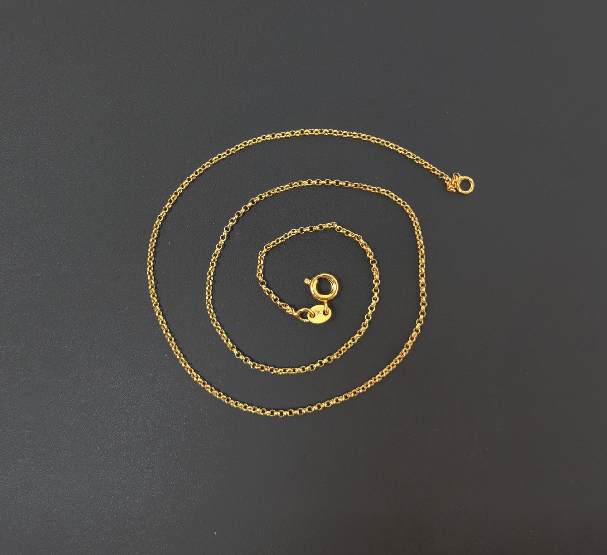 1pc 13.7'' Ready to Use 18K Gold Filled Thin Rolo Necklace Chain, Layering Rolo Chain Dainty Necklace, For Pendant Charm Necklace Making,498
