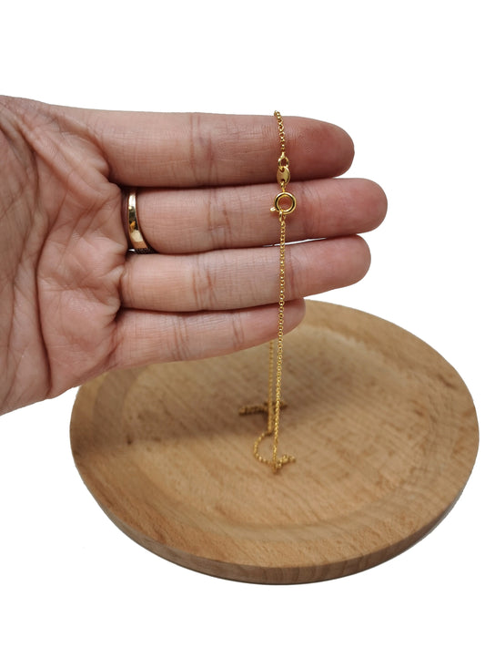 1pc 13.7'' Ready to Use 18K Gold Filled Thin Rolo Necklace Chain, Layering Rolo Chain Dainty Necklace, For Pendant Charm Necklace Making,498