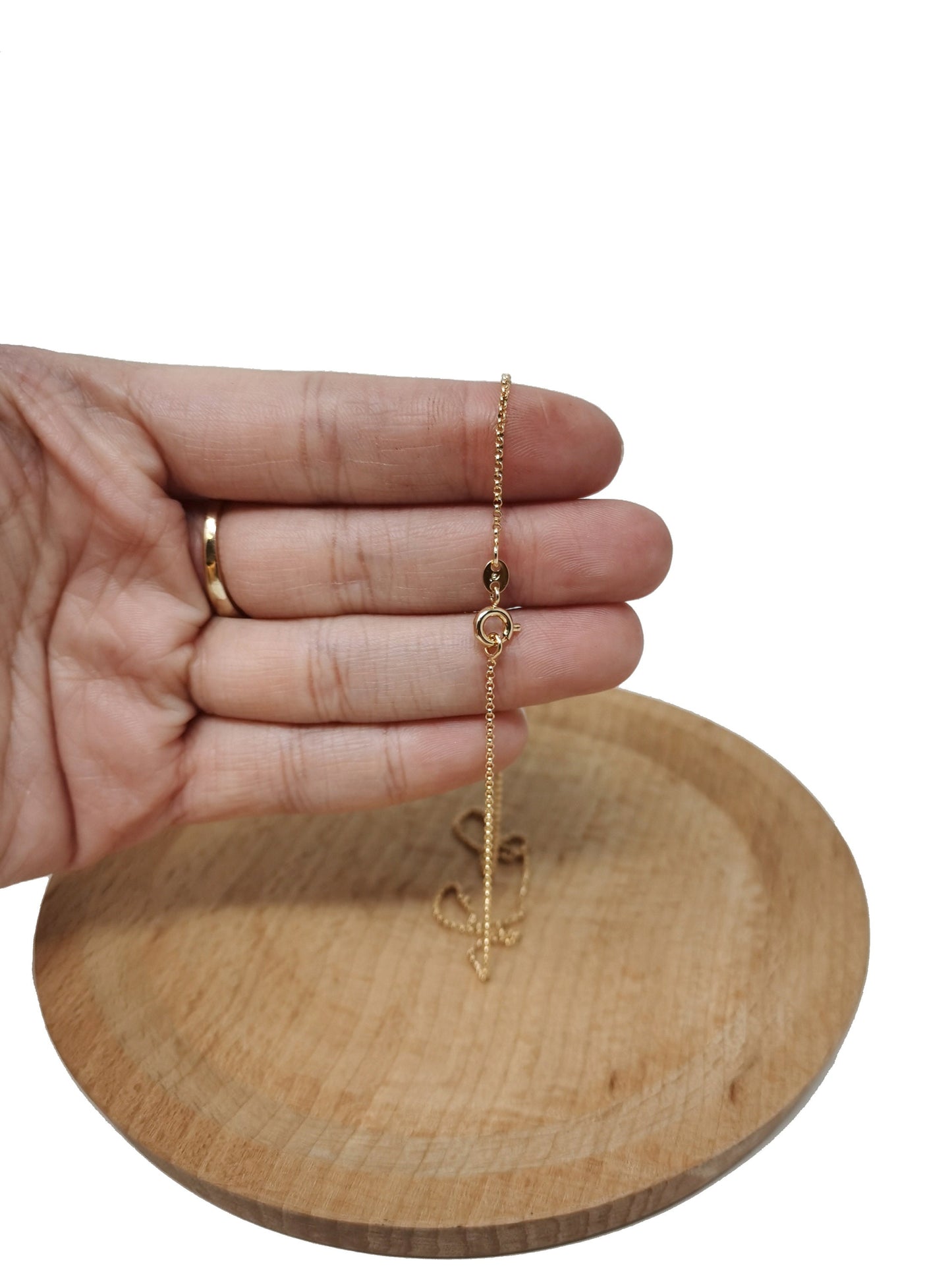 1pc 13.7'' Ready to Use 18K Gold Thin Rolo Necklace Chain, Layering Rolo Chain Dainty Necklace, For Pendant Charm Necklace Making,499