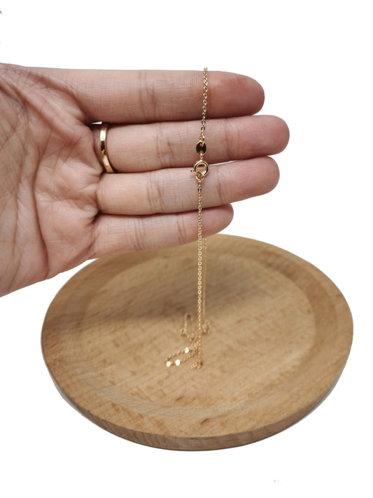 1pc 15.7'' Ready to Use 18K Gold Filled Thin Rolo Necklace Chain, Layering Rolo Chain Dainty Necklace,For Pendant Charm Necklace Making, 505