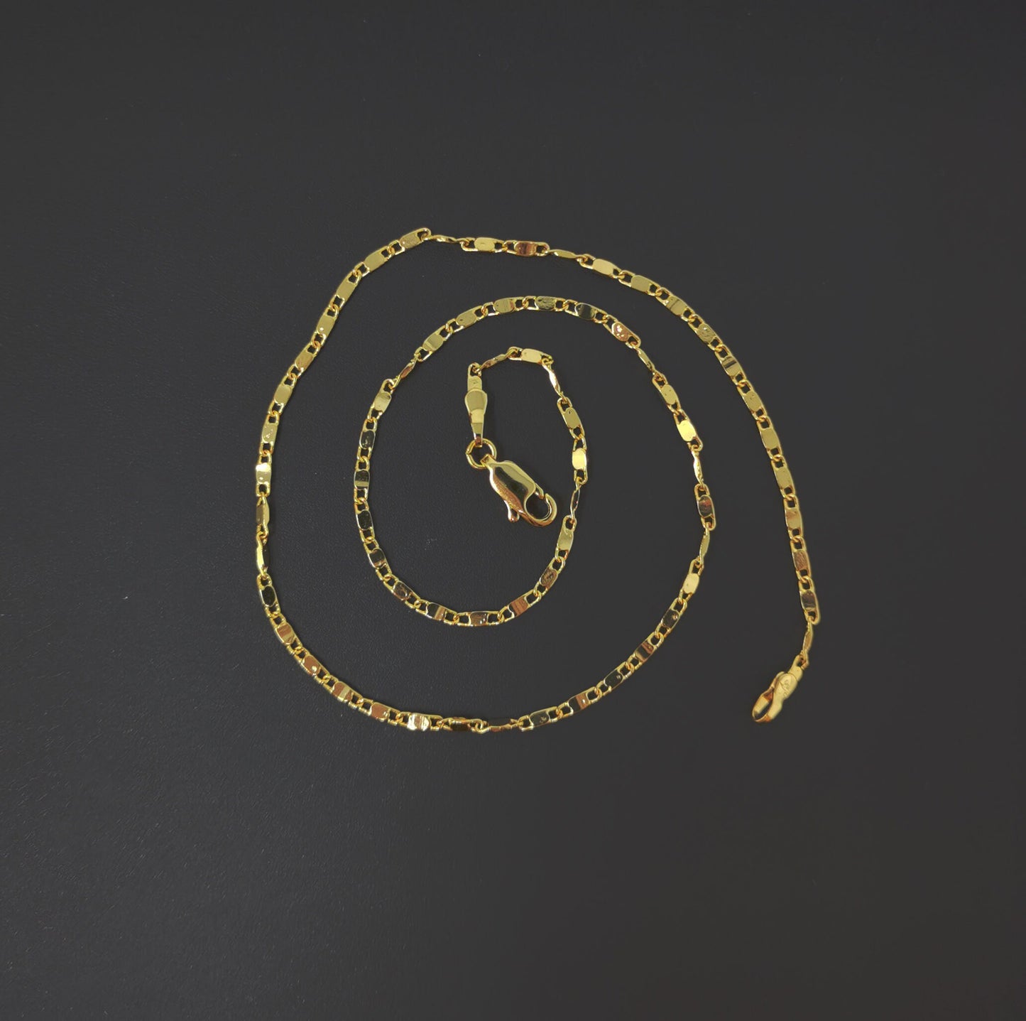 1pc 13.7'' Ready to Use 24K Gold Filled Unique Necklace Chain, Layering Plate Lock Chain Dainty Necklace, Perfect Pendant Charm Necklace 507