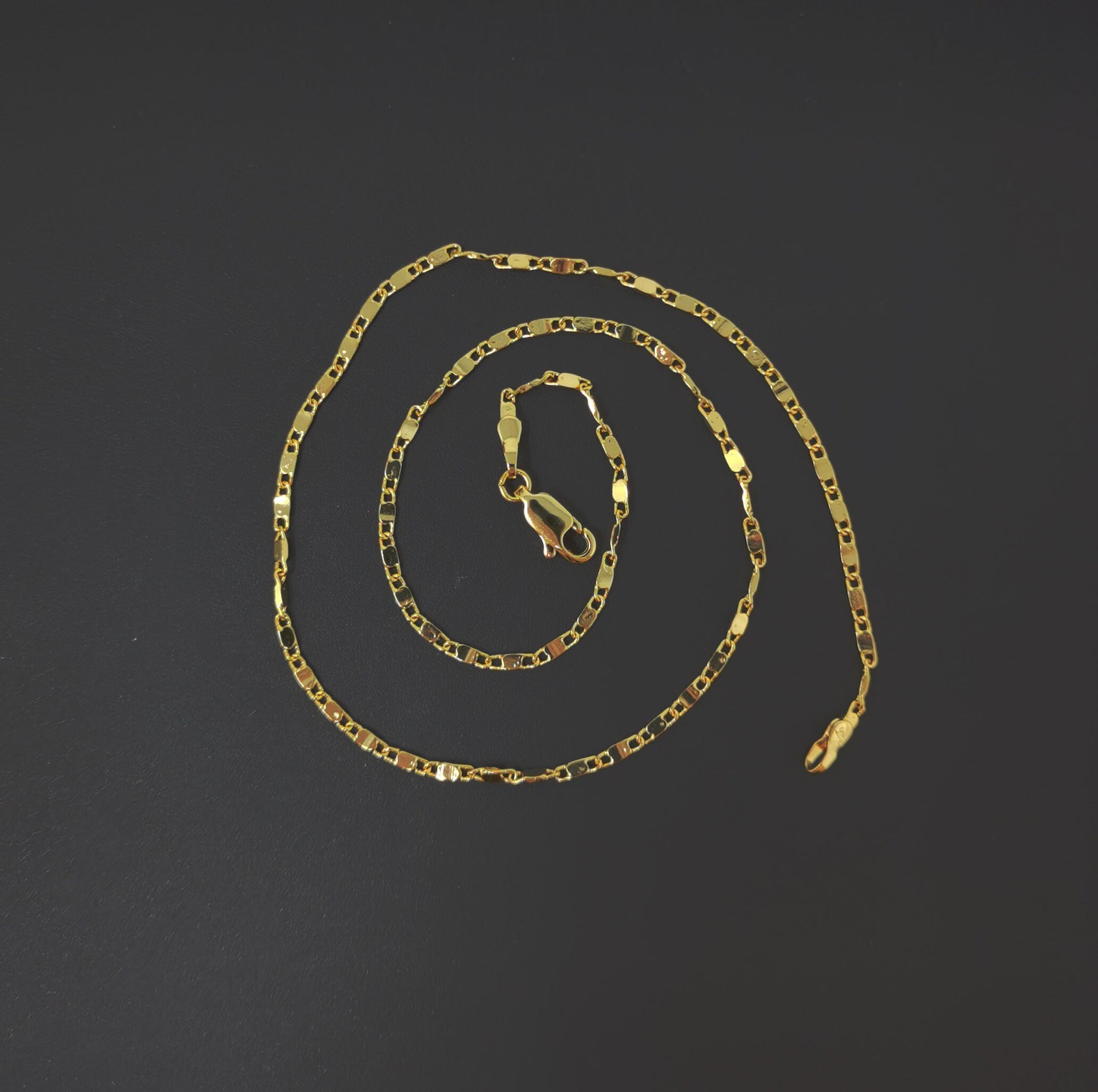 1pc 13.7'' Ready to Use 24K Gold Filled Unique Necklace Chain, Layering Plate Lock Chain Dainty Necklace, Perfect Pendant Charm Necklace 507