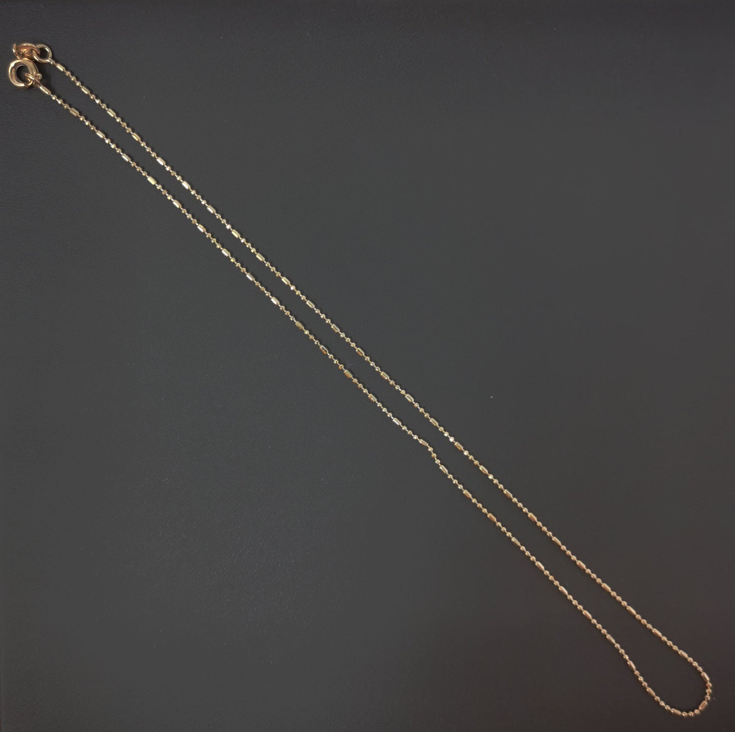 1pc 13.7'' Ready to Use 18K Rose Gold Bead Necklace Chain, Layering Beaded Chain, Dainty Beaded Necklace, For Pendant Chain Necklace, 508