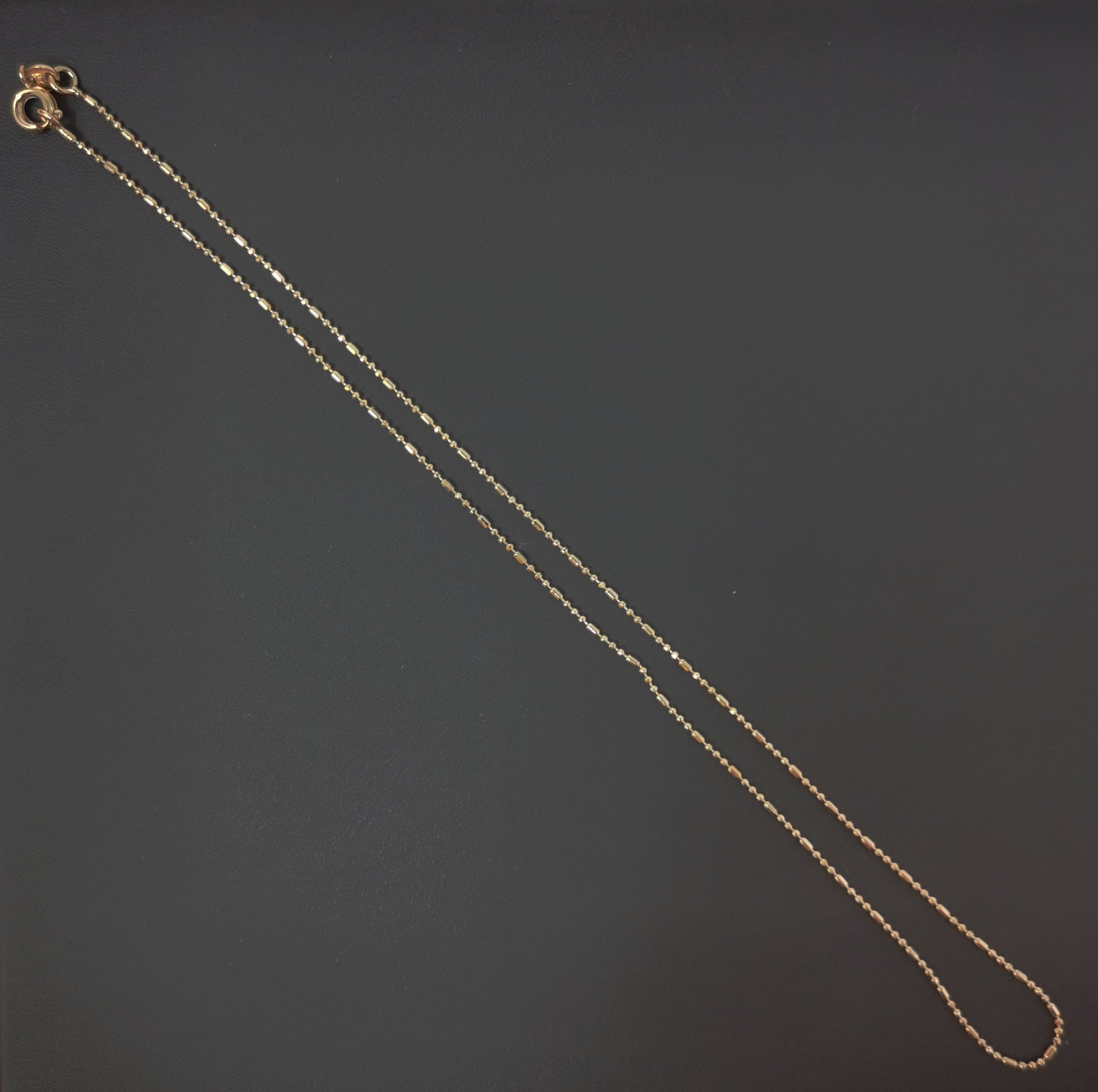 1pc 13.7'' Ready to Use 18K Rose Gold Bead Necklace Chain, Layering Beaded Chain, Dainty Beaded Necklace, For Pendant Chain Necklace, 508