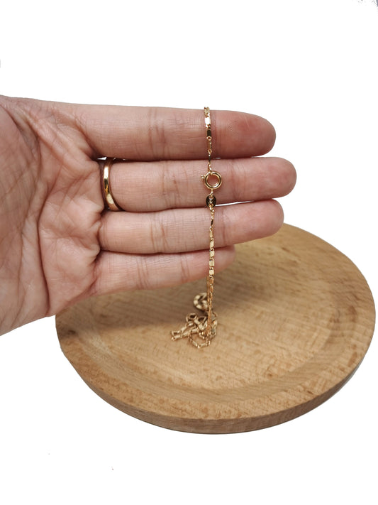 1pc 15.7'' Ready to Use 18K Gold Filled Unique Necklace Chain, Layering Plate Lock Chain Dainty Necklace, for Pendant Charm Necklace, 511