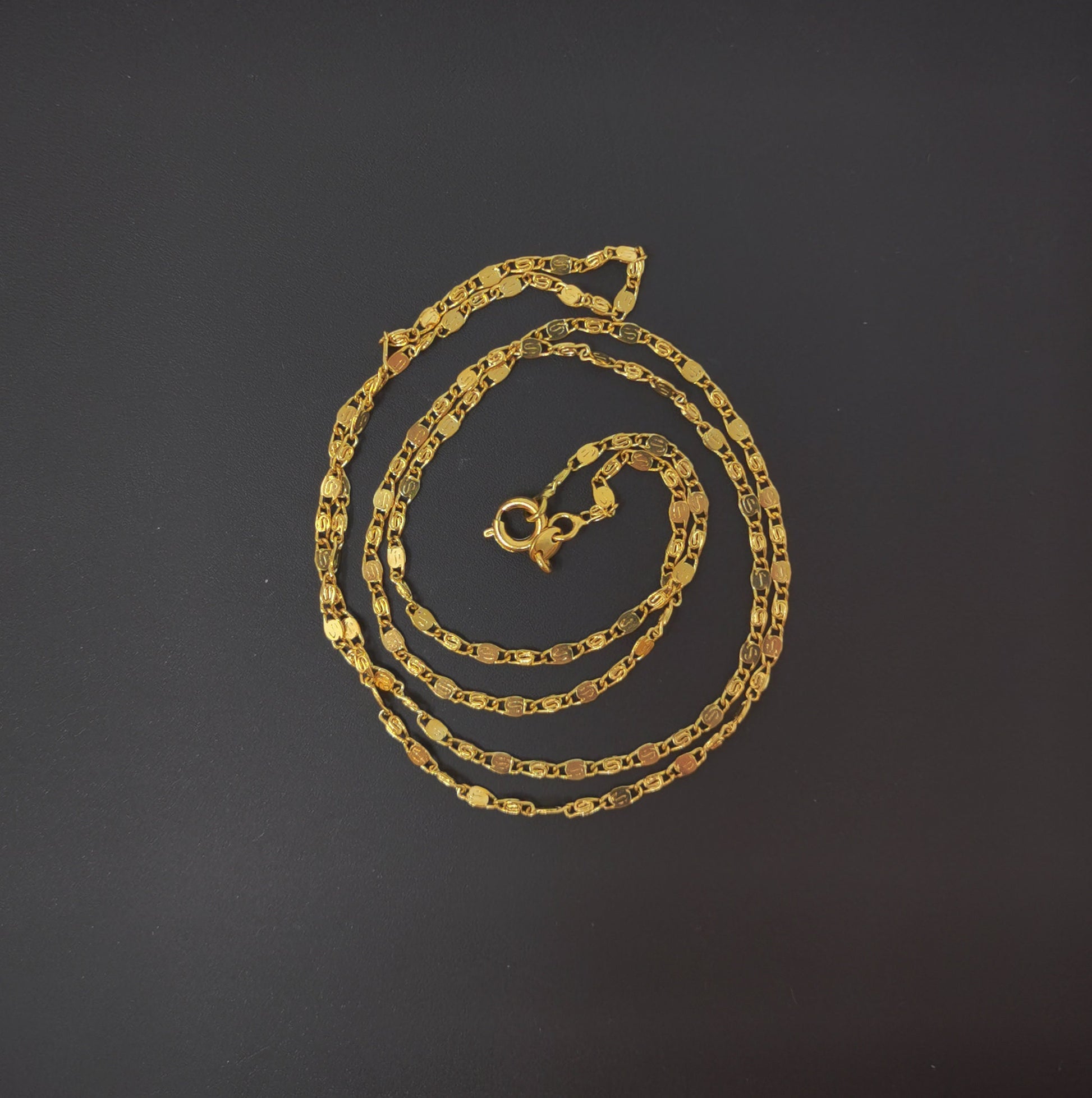 1pc 17.5'' Ready to Use 24K Gold Unique Necklace Chain, Layering Plate Lock Chain Dainty Necklace, Perfect for Pendant Necklace, 778
