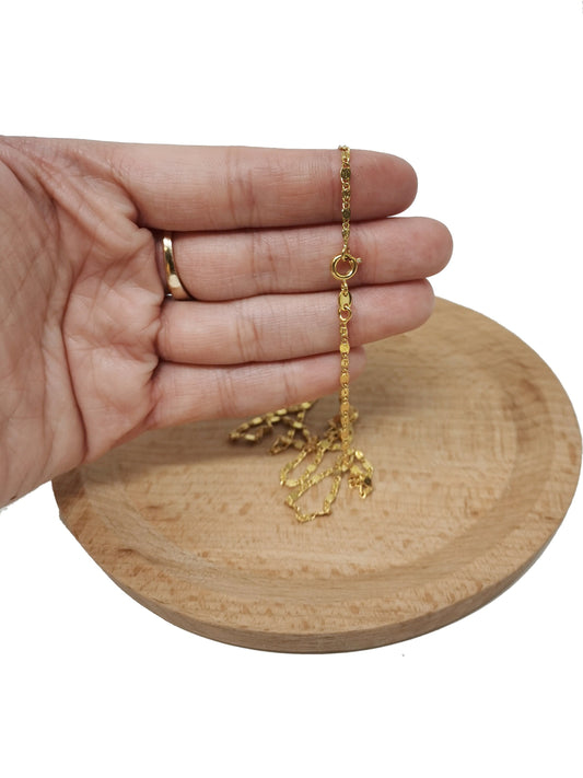 1pc 17.5'' Ready to Use 24K Gold Unique Necklace Chain, Layering Plate Lock Chain Dainty Necklace, Perfect for Pendant Necklace, 778