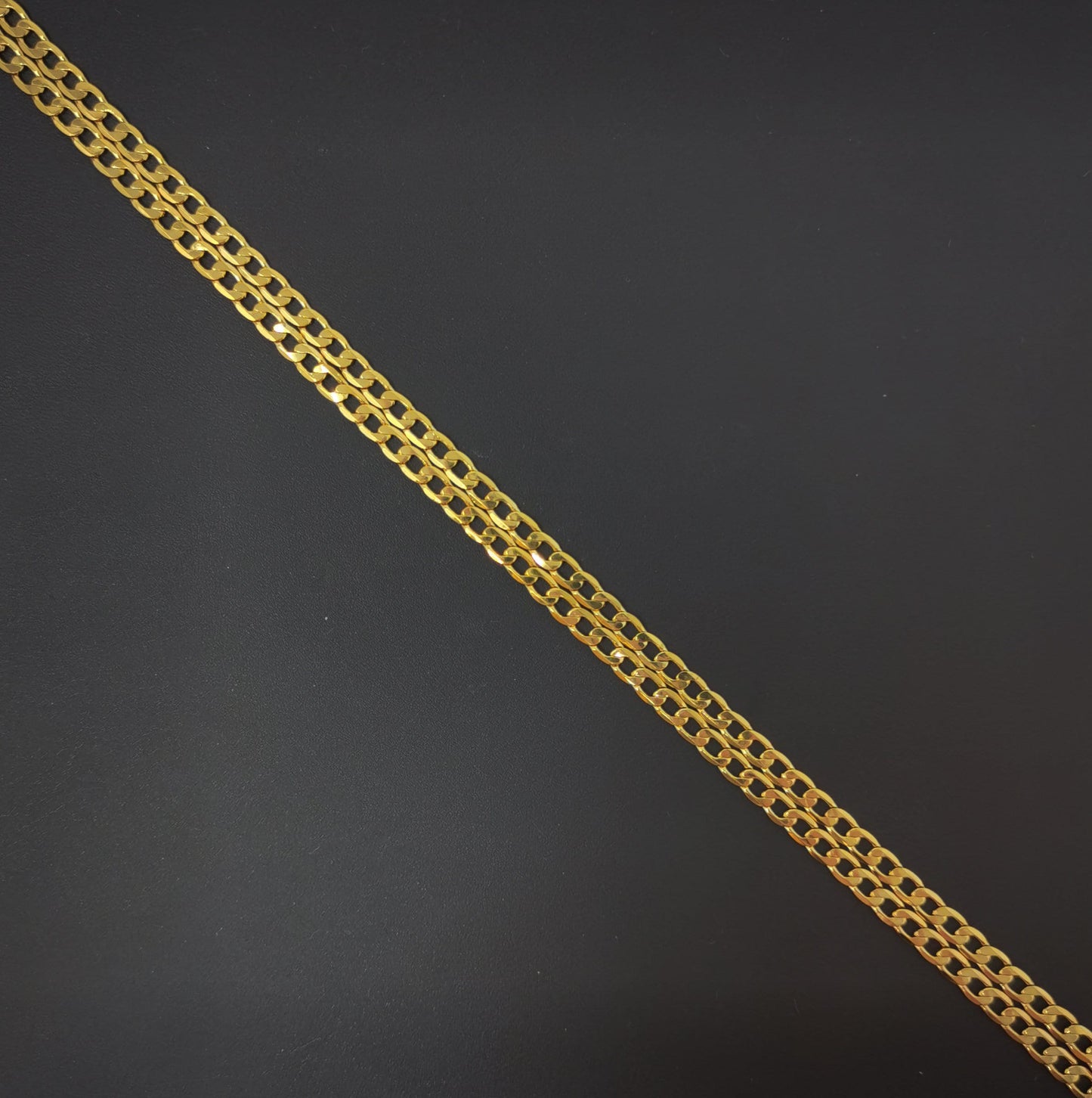 1pc 23.5'' Ready to Use 24K Gold Filled Cuban Curb Necklace Chain, Layering Curb Chain Dainty Necklace, For Necklace , Width is 3.2mm, 518