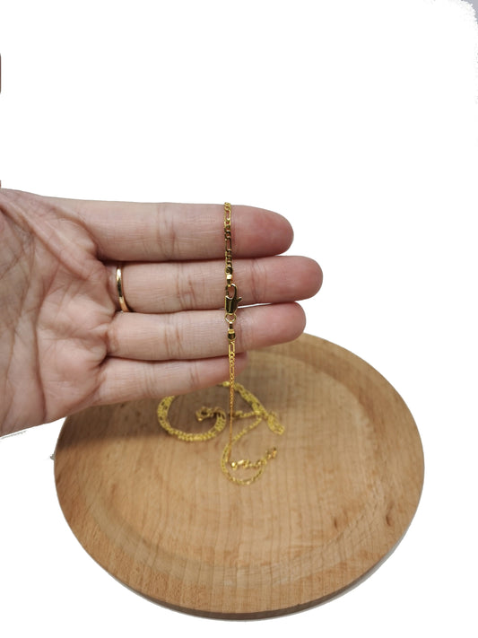1pc 23.5'' Ready to Use Gold Figaro Necklace Chain, Layering Figaro Chain Dainty Necklace, Perfect for Pendant Charm Necklace, 520