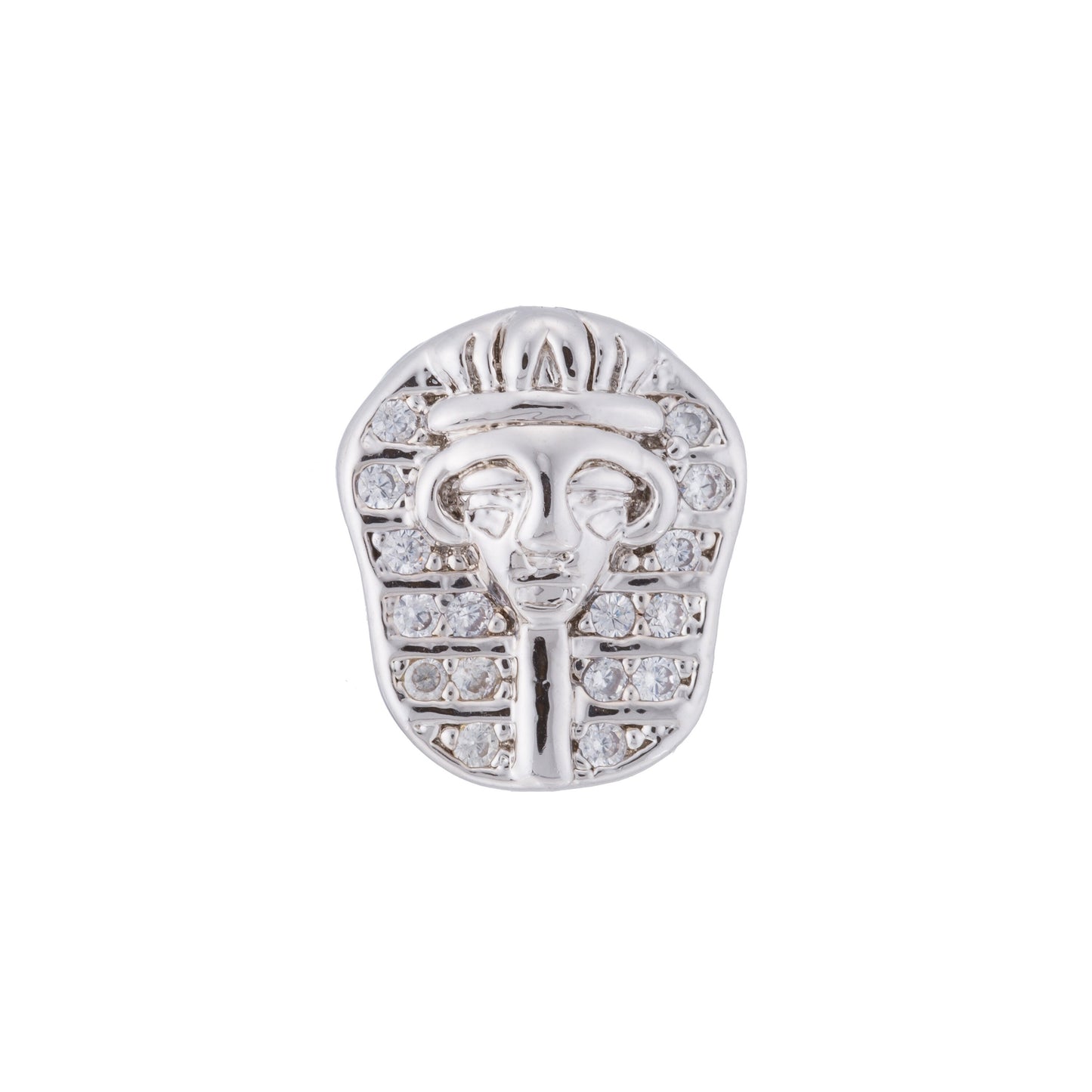 1pc Gold Egyptian Pharaoh CZ Micro Pave Beads, CZ Micro Pave Bracelet Connector, For Bracelet Making Supply Findings, Hole Size 2mm