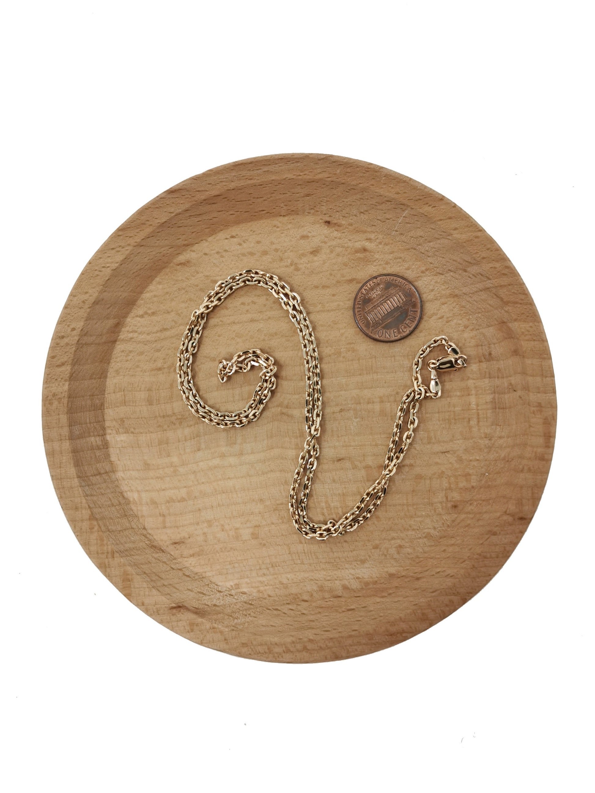 1pc 20.5'' Ready to Use 18K Gold Filled Thin Rolo Necklace Chain, Layering Rolo Chain Dainty Necklace, Pendant Charm Necklace Making, CH-521