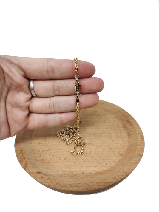1pc 20.5'' Ready to Use 18K Gold Filled Thin Rolo Necklace Chain, Layering Rolo Chain Dainty Necklace, Pendant Charm Necklace Making, CH-521