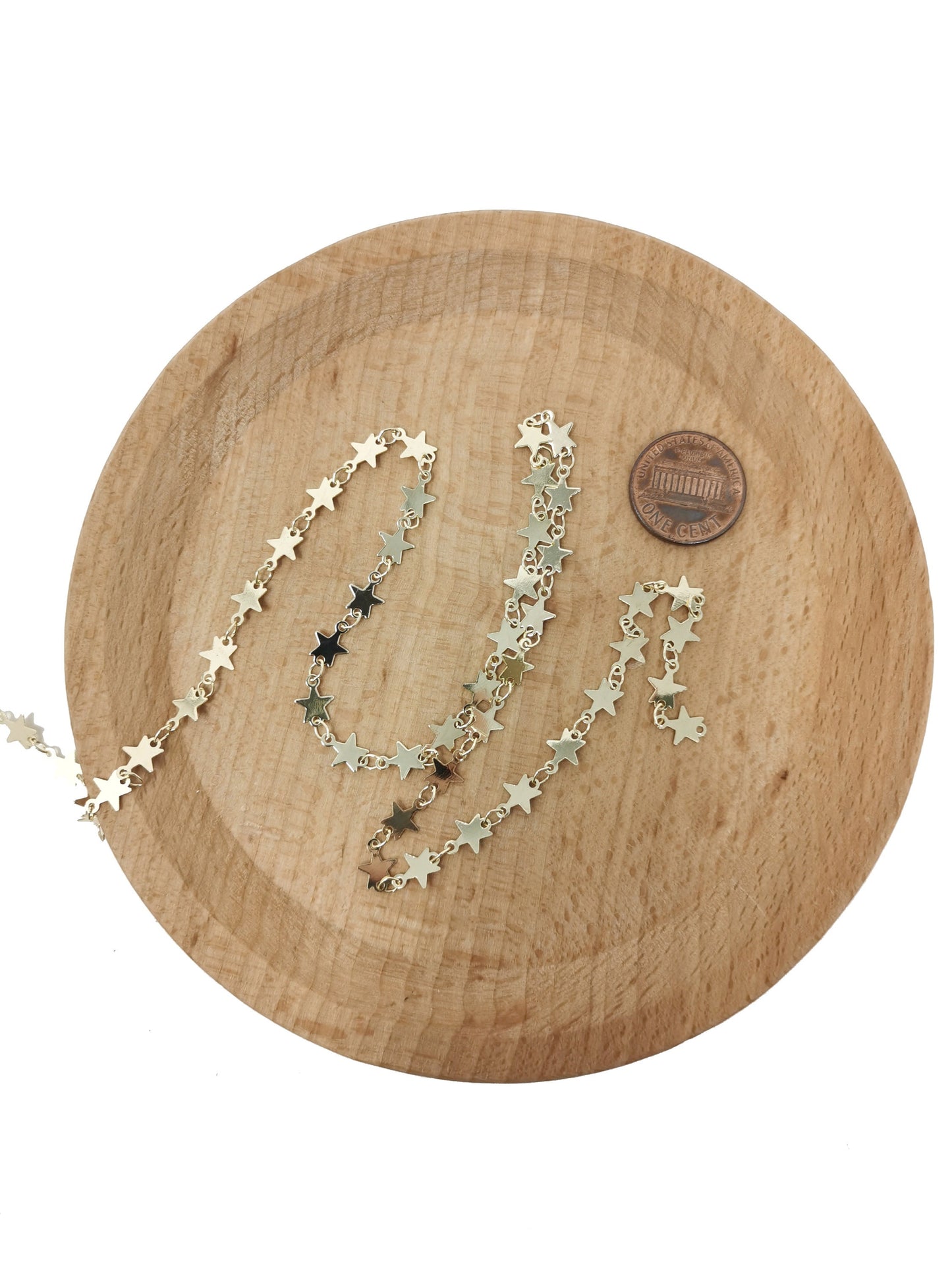 Shooting Star Charm 14K Gold Filled Chain by Yard, Star Charm Chain by Foot, Wholesale bulk Roll Chain for Jewelry Making, Thickness 1mm, 18
