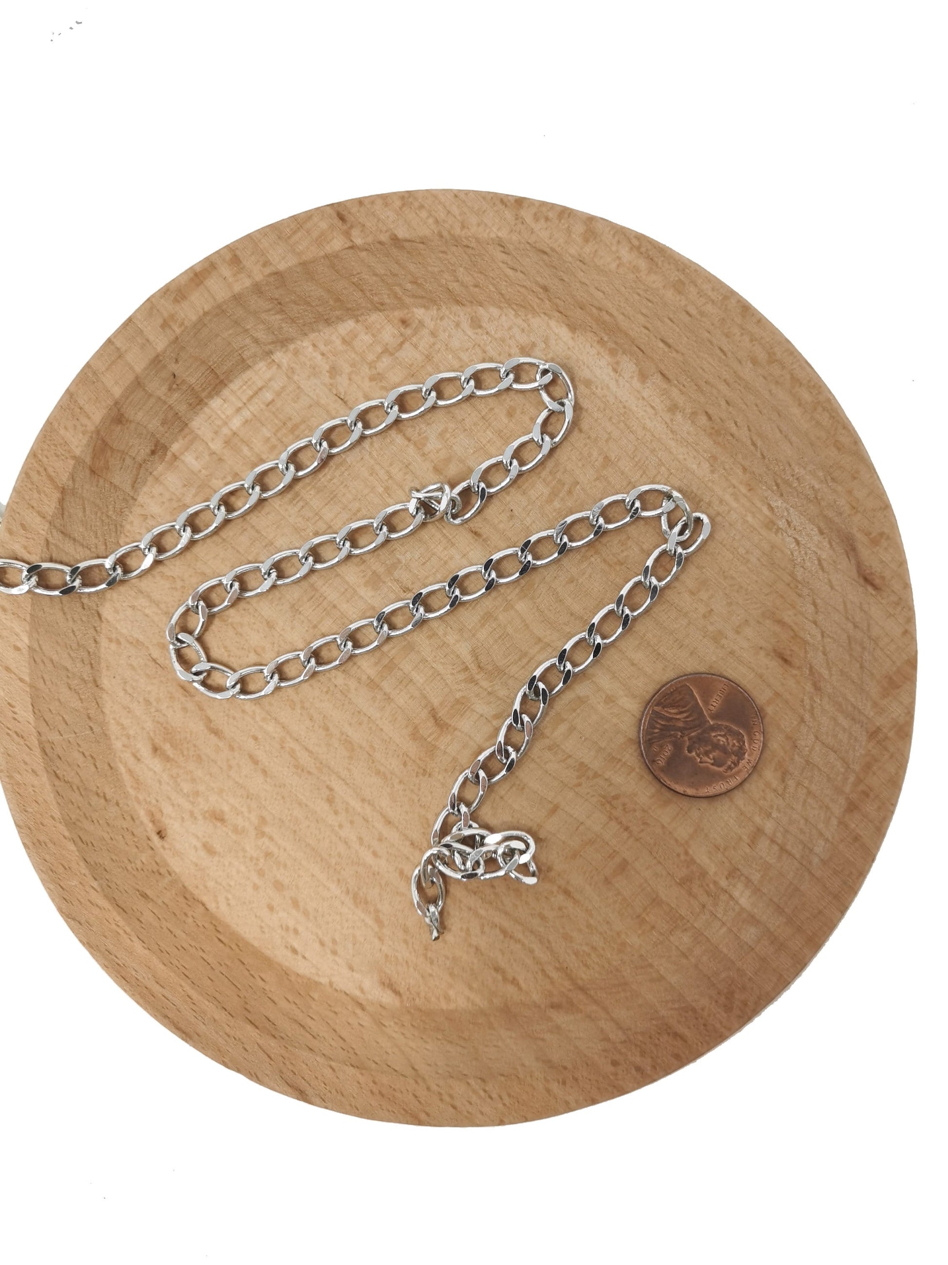 White Gold Filled Rhodium Rolo Cable Chain by Yard, Gold Filled Cable Rolo Chain, Wholesale bulk Roll Chain for Jewelry Making ROLL-46
