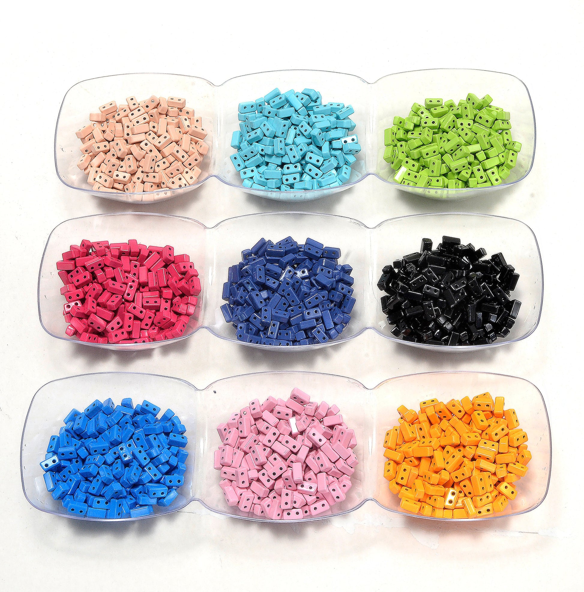 Enamel Tile Beads, Trapezoid Shape 2-Hole Beads for Bracelets, New Fashion Enamel Tile Tila Bead Jewelry Making Supply Wholesale 5/10 PC