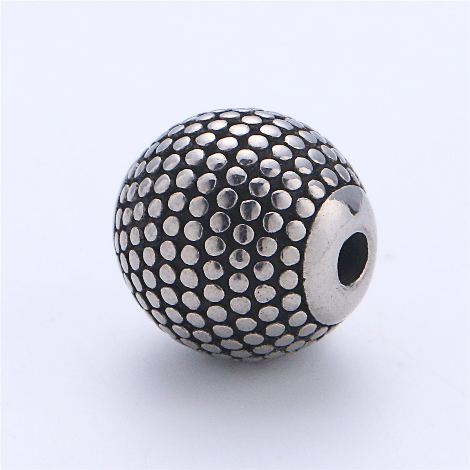 1pc Stainless Steel Disco Ball Charm Spacer Bead, for DIY Jewelry Making European Charms Beaded Bracelet, Bead Size 11x10mm B-432