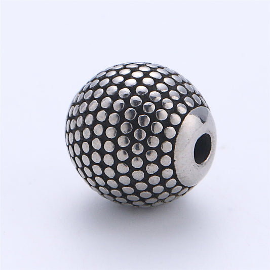 1pc Stainless Steel Disco Ball Charm Spacer Bead, for DIY Jewelry Making European Charms Beaded Bracelet, Bead Size 11x10mm B-432