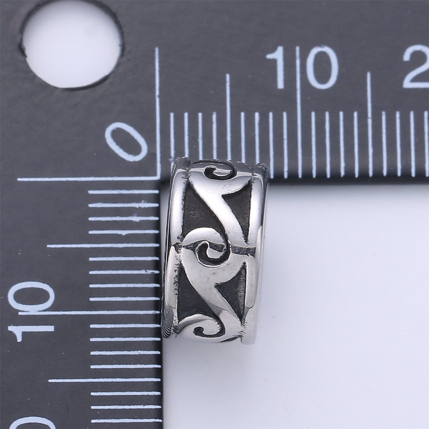 1pc Stainless Steel Large Hole Wave Spacer Bead, for DIY Jewelry Making European Charms Beaded Bracelet, Bead Size 12x7mm Hole 4mm, B-444