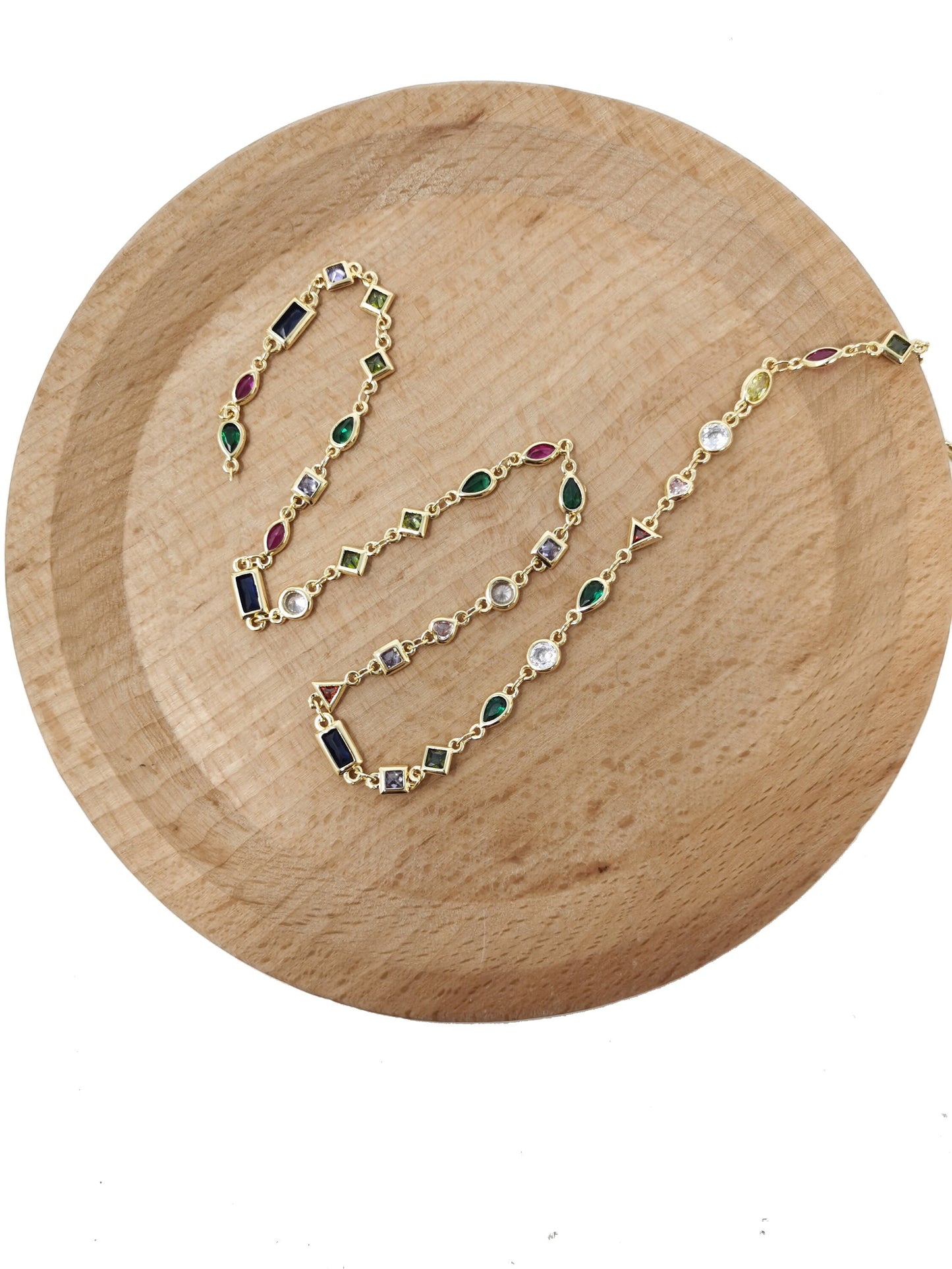 14K Gold Micro Pave Colorful Charm Chain by Yard, CZ Charm Specialty Link Chain by Foot, CZ Charm size 10x10mm Chain 1mm Thick, 51 , 52