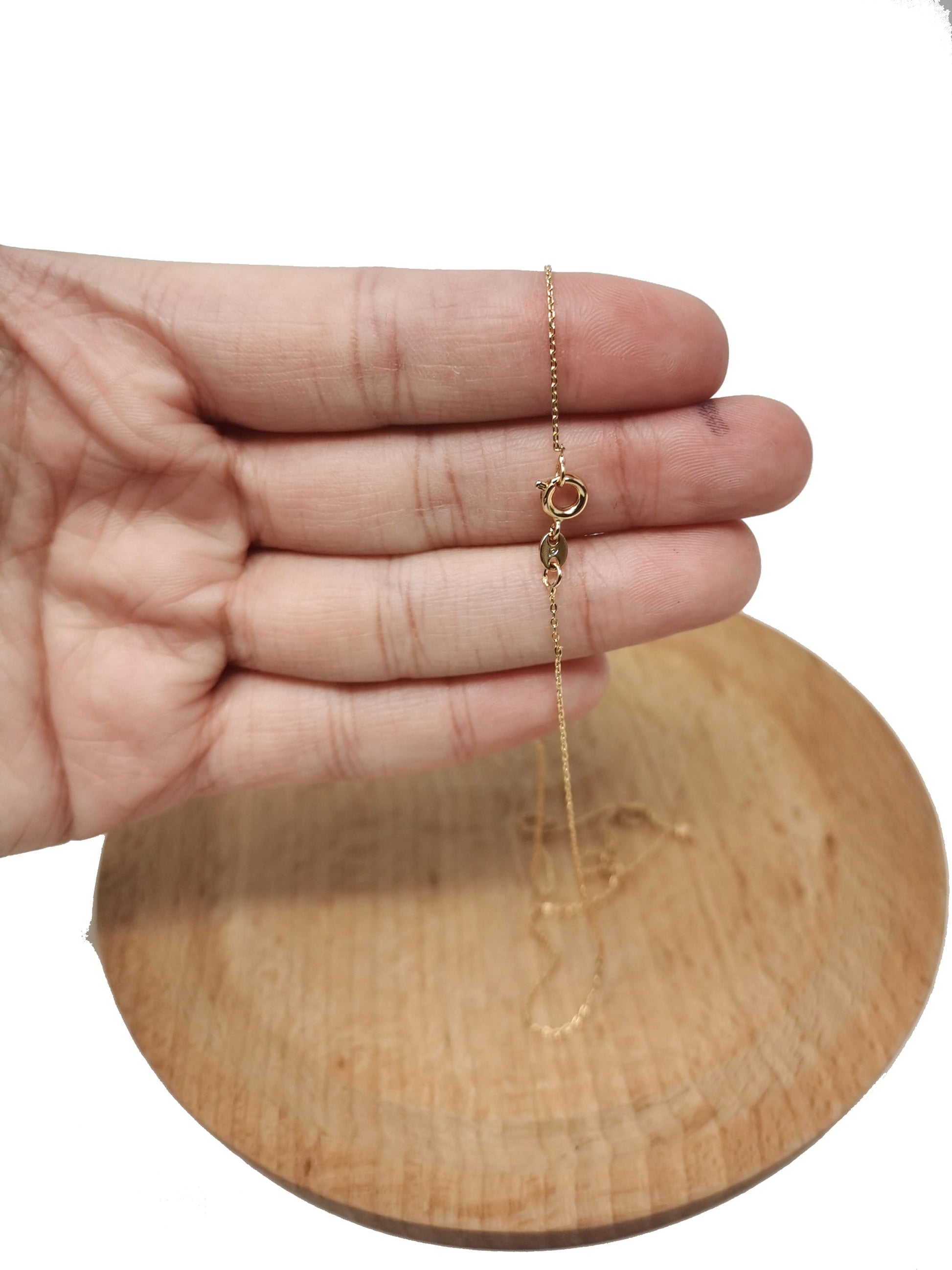 1pc 17.7'' Ready to Use 18K Gold Filled Thin Rolo Necklace Chain, Layering Rolo Chain Dainty Necklace, Pendant Charm Necklace Making, CH-572