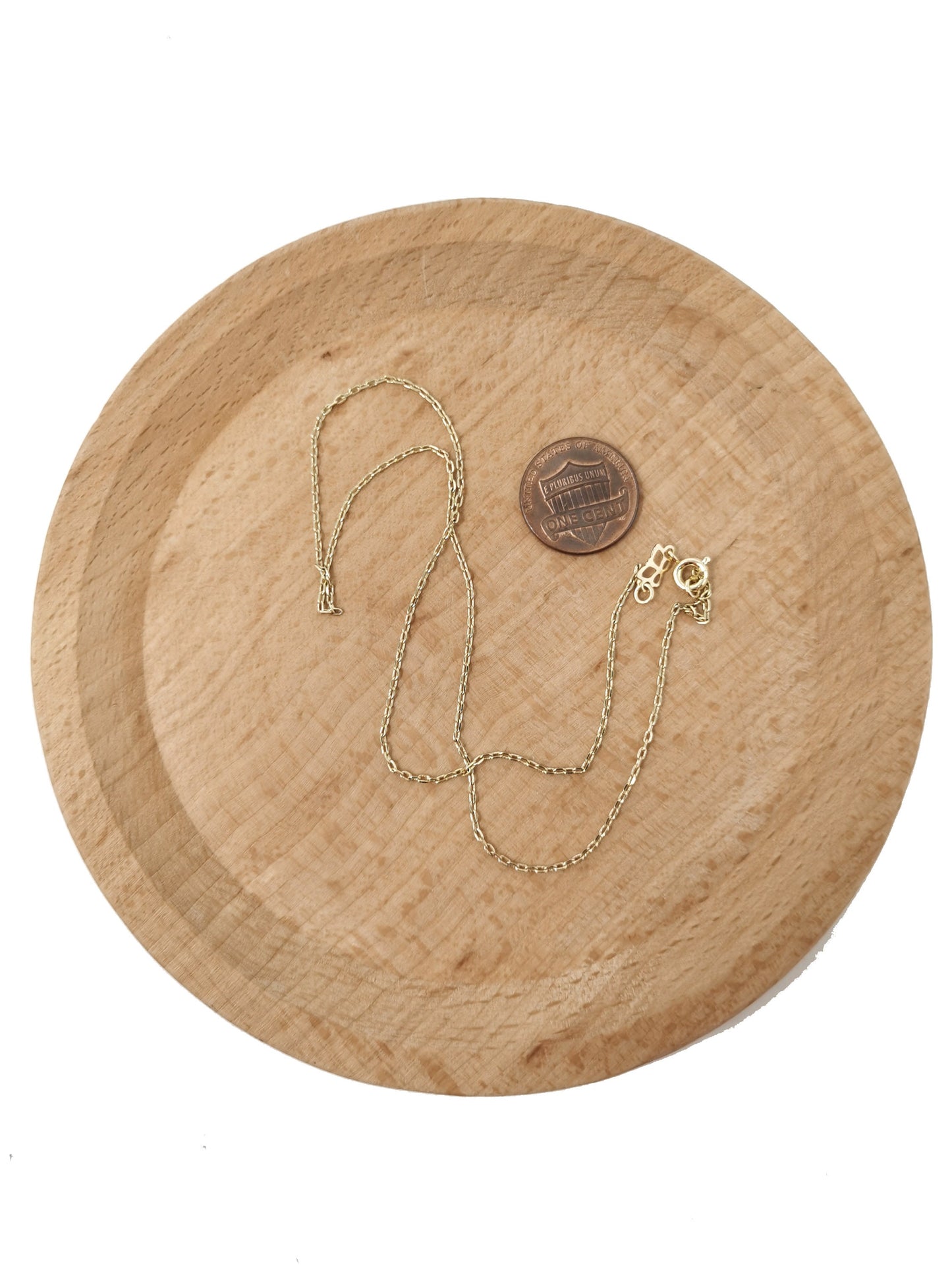1pc 15.7'' Ready to Use 14K Gold Filled Thin Rolo Necklace Chain, Layering Rolo Chain Dainty Necklace, For Pendant Charm Necklace Making