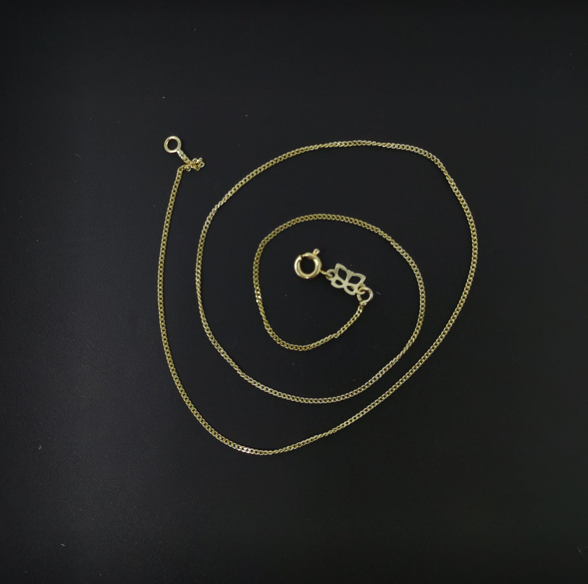 1pc 17.7'' Ready to Use Gold Cuban Curb Necklace Chain, Layering Curb Chain Dainty Necklace, For Necklace Making, CN- 601