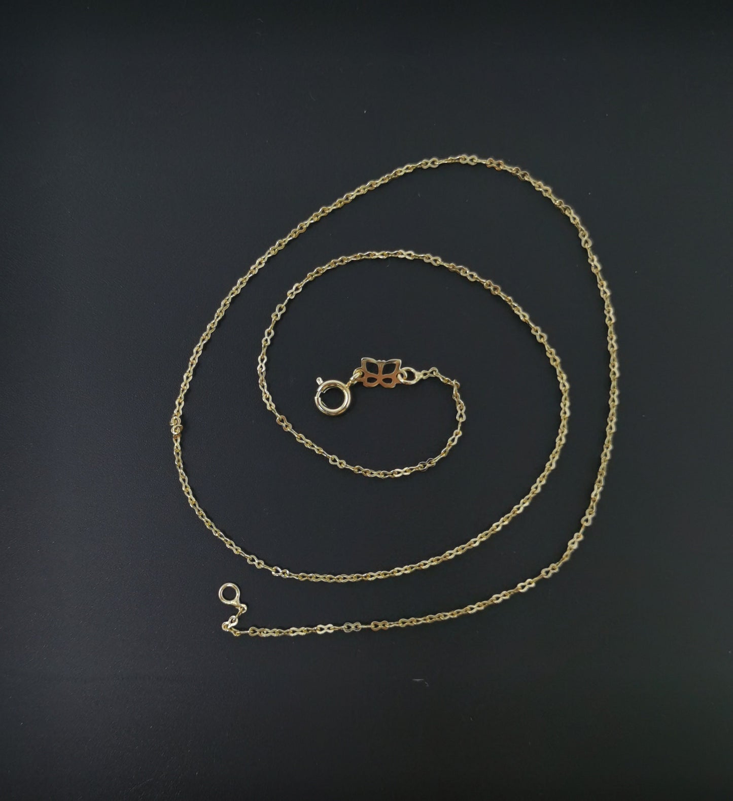 1pc 18K Gold Figure 8 Chain, 1mm Figure 8 Chain with Spring Clasp, Gold Figure 8 Chain Necklace, Great Quality, Jewelry Supplies, 334