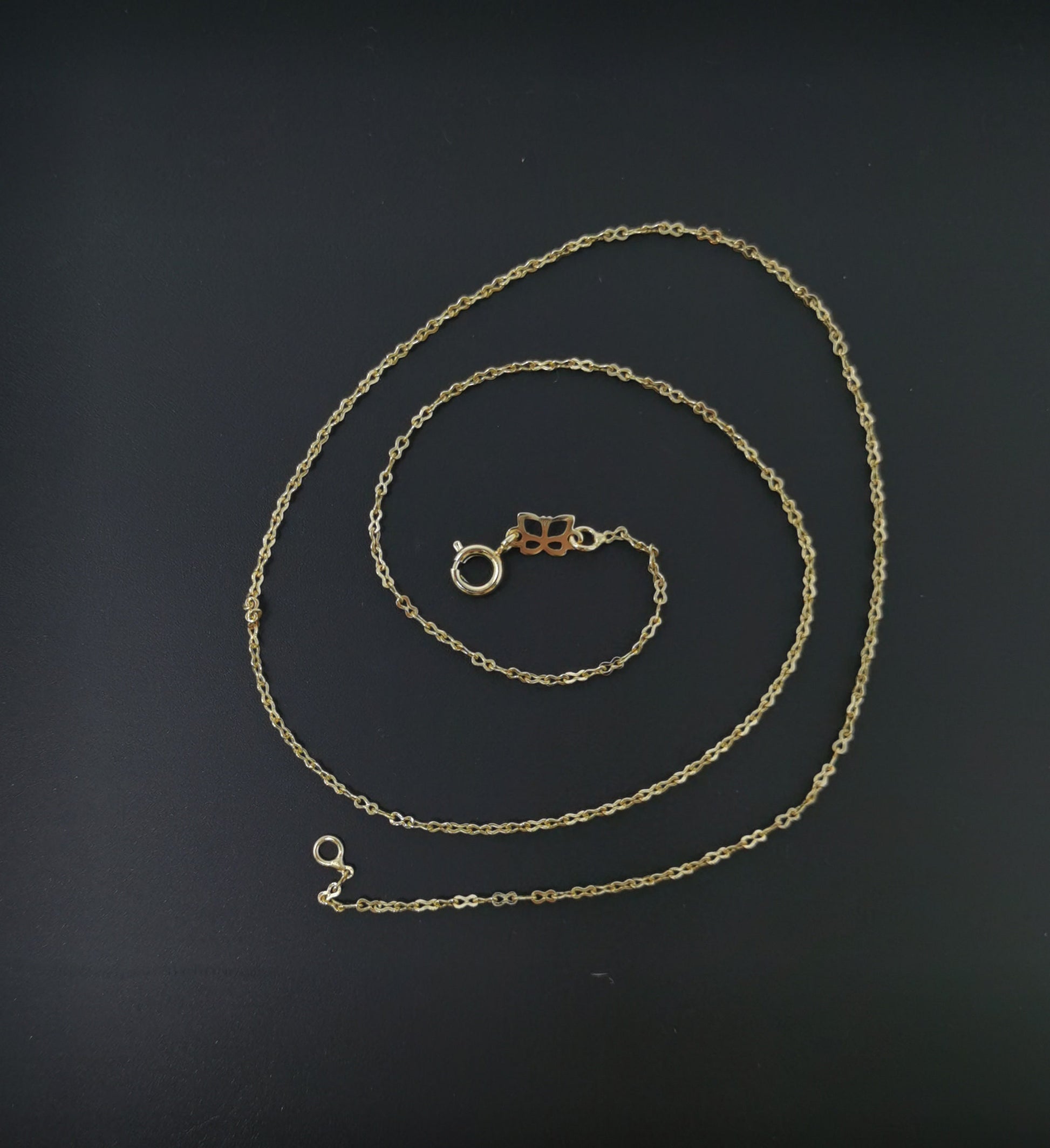 1pc 18K Gold Figure 8 Chain, 1mm Figure 8 Chain with Spring Clasp, Gold Figure 8 Chain Necklace, Great Quality, Jewelry Supplies, 334