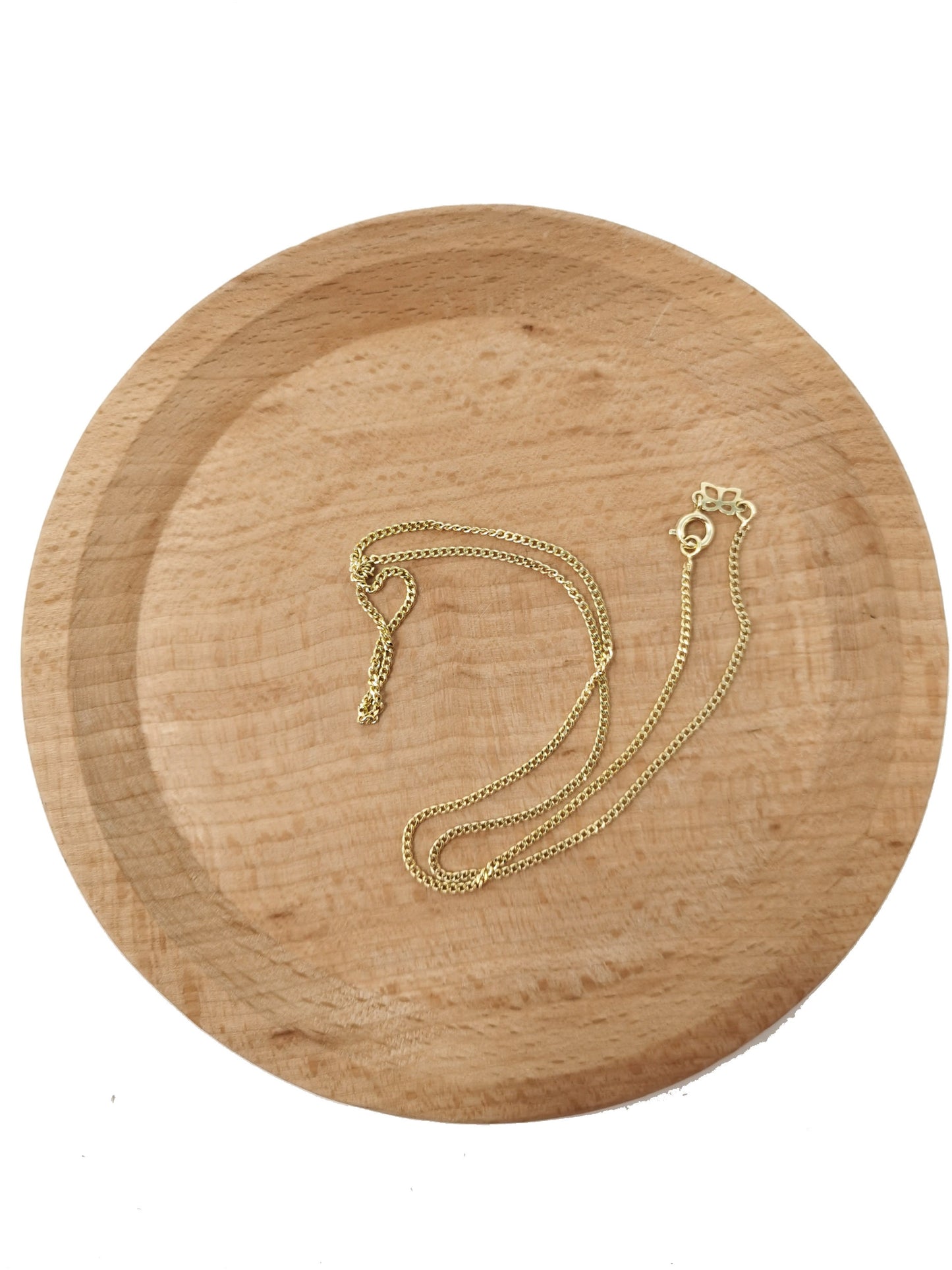 1pc 17.7'' Ready to Use 14K Gold Cuban Curb Necklace Chain, Layer Curb Chain Dainty Necklace, For Pendant Charm Necklace, 552