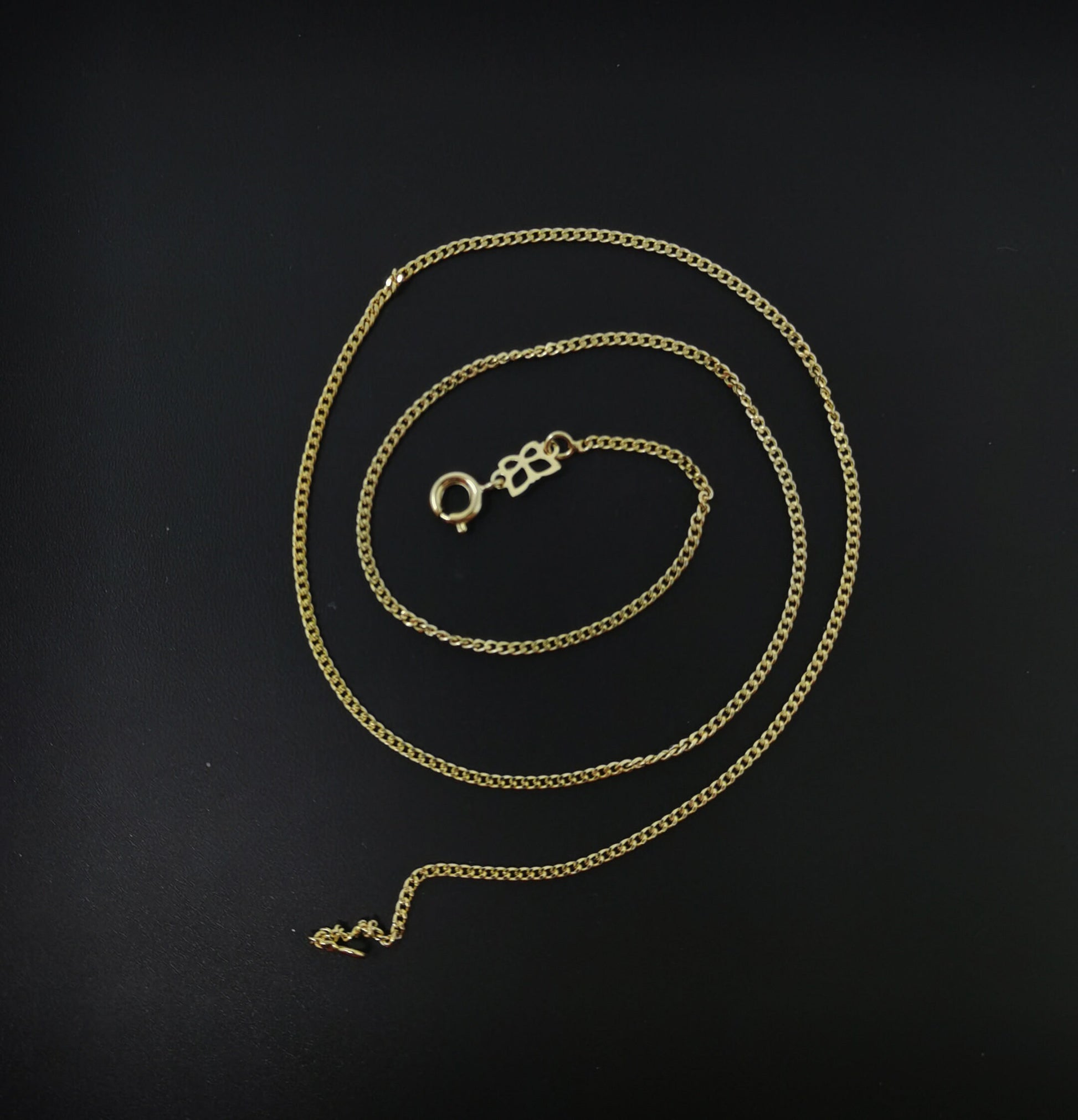 1pc 17.7'' Ready to Use 14K Gold Cuban Curb Necklace Chain, Layer Curb Chain Dainty Necklace, For Pendant Charm Necklace, 552