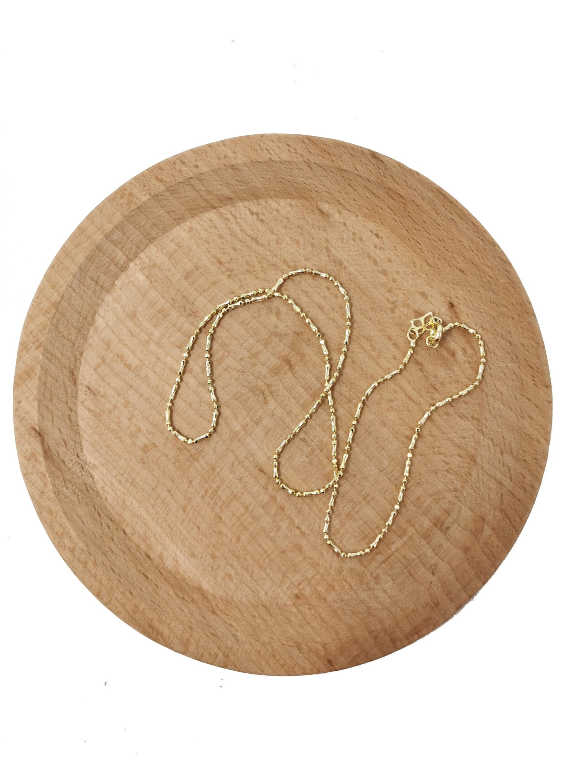 17.7'' Ready to Use 14K Gold Filled Bead Necklace Chain, Layering Beaded Chain Dainty Beaded Necklace,For Pendant Charm Necklace Making,556
