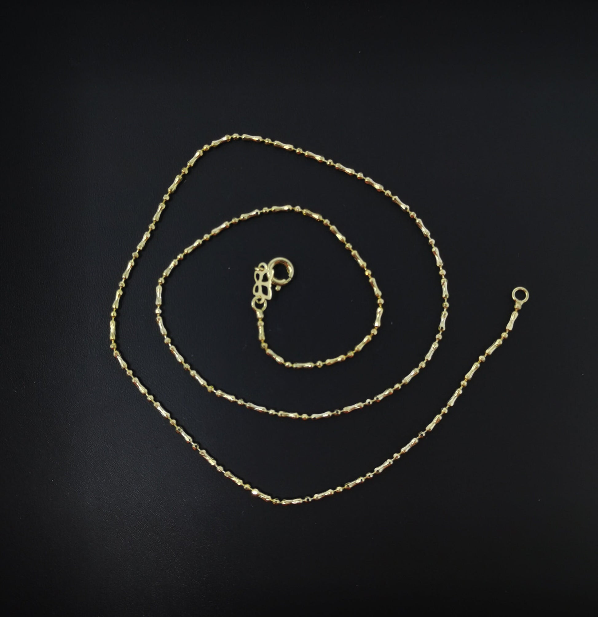 17.7'' Ready to Use 14K Gold Filled Bead Necklace Chain, Layering Beaded Chain Dainty Beaded Necklace,For Pendant Charm Necklace Making,556