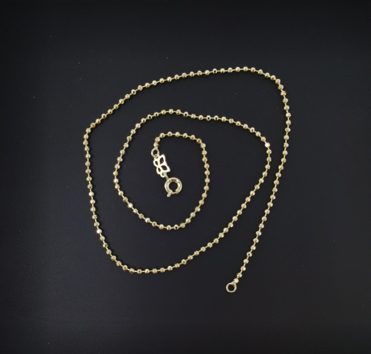 1pc 17.7'' Ready to Use 14K Gold Filled Bead Necklace Chain, Layering Beaded Chain, Dainty Beaded Necklace,Pendant Charm Necklace Making,578