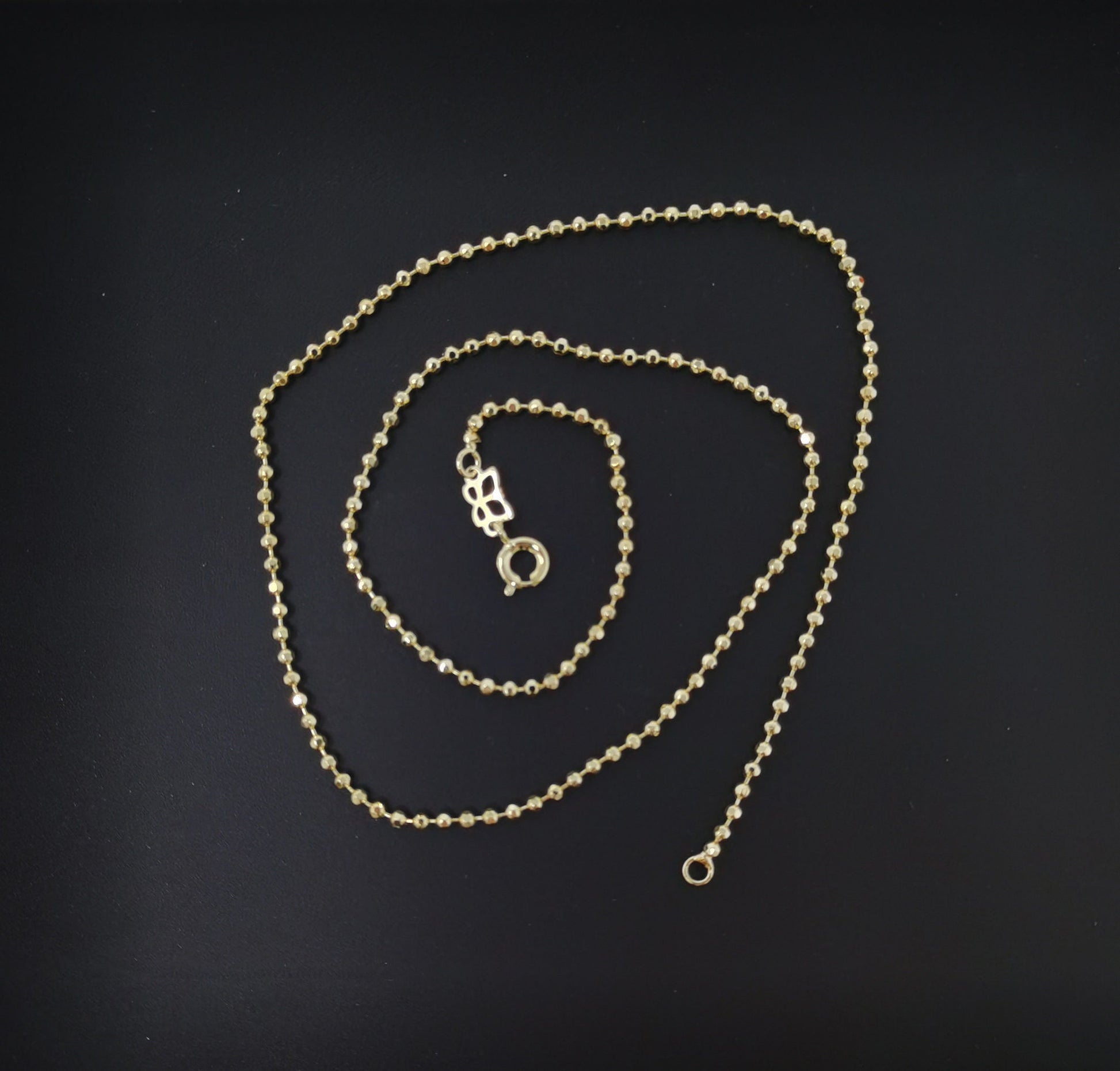 1pc 17.7'' Ready to Use 14K Gold Filled Bead Necklace Chain, Layering Beaded Chain, Dainty Beaded Necklace,Pendant Charm Necklace Making,578
