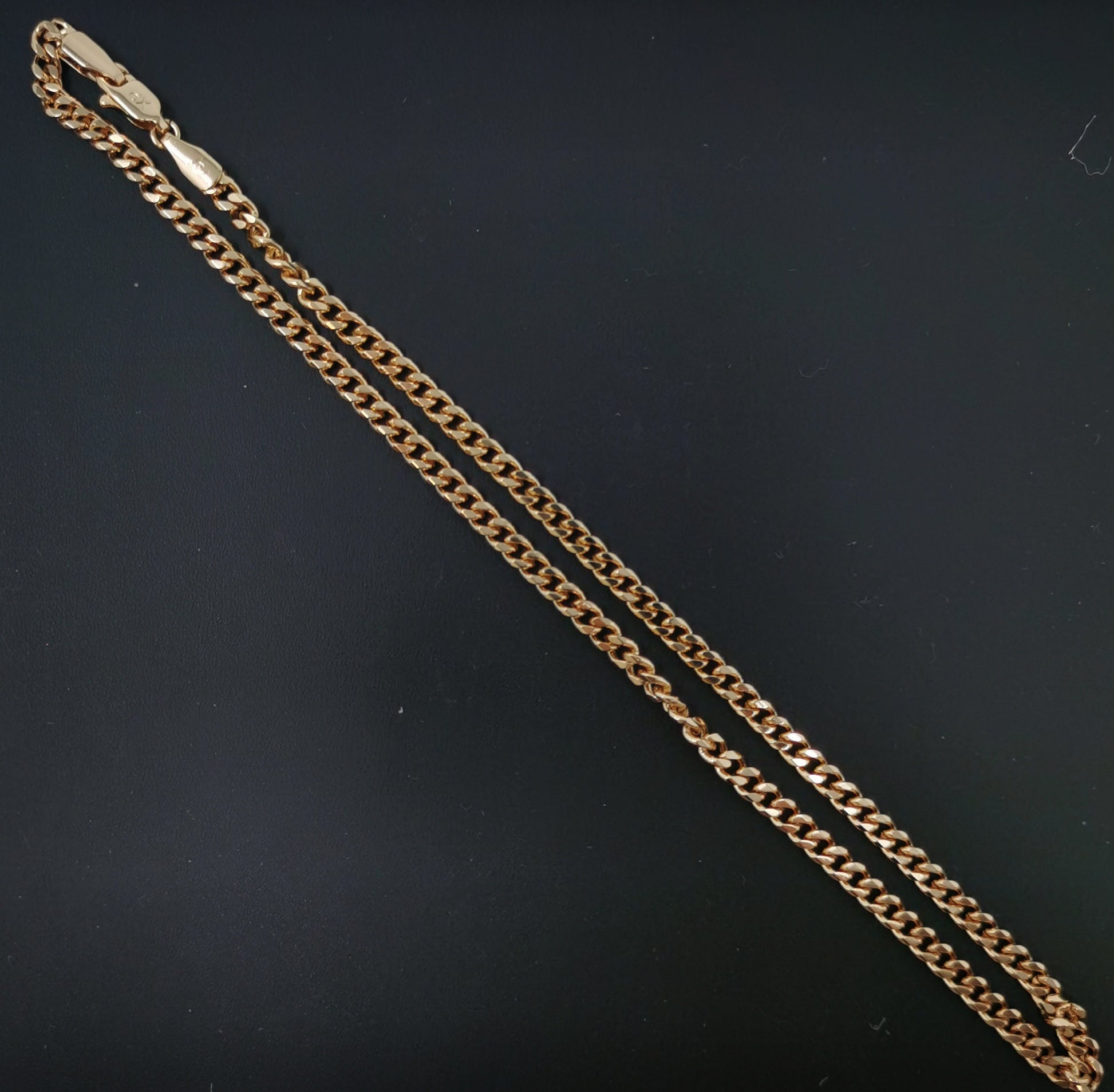 1pc 13.7'' Ready to Use 18K Gold Filled Cuban Curb Necklace Chain, Layering Curb Chain Dainty Necklace,Pendant Charm Necklace Making, 579