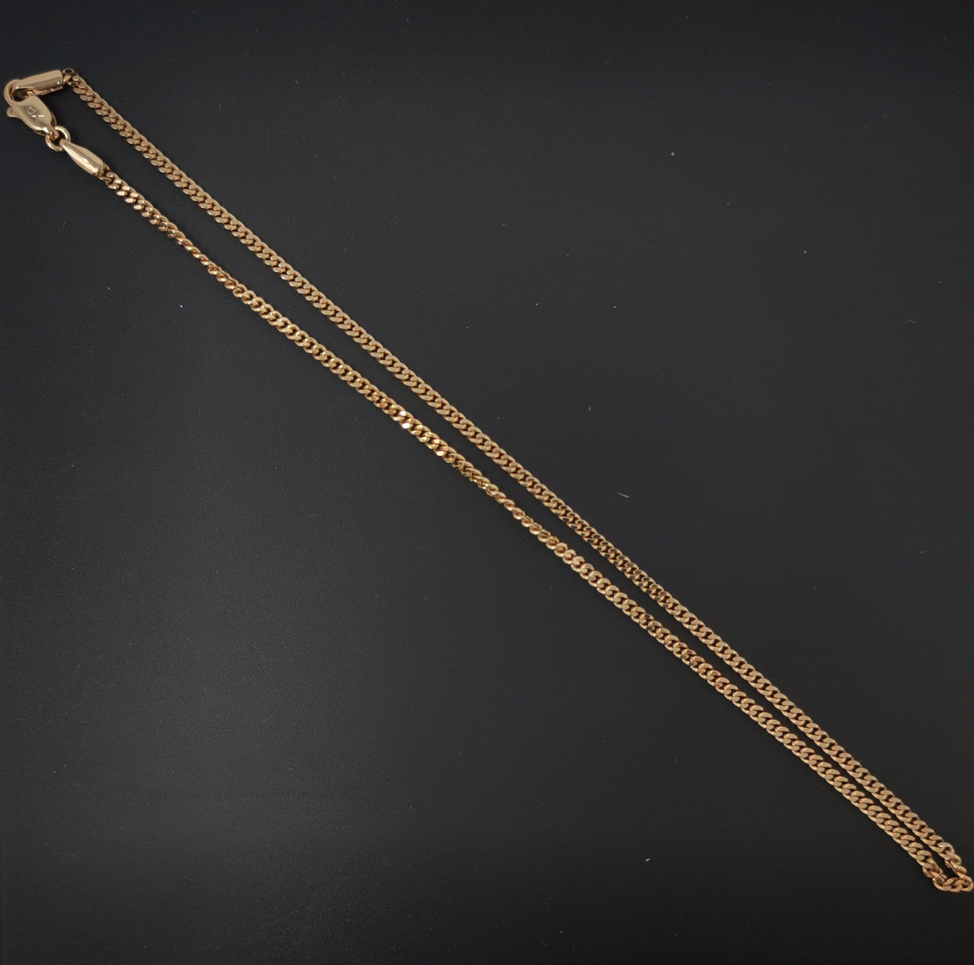 1pc 13.7'' Ready to Use 18K Gold Filled Cuban Curb Necklace Chain, Layering Curb Chain Dainty Necklace,For Pendant Charm Necklace Making-586