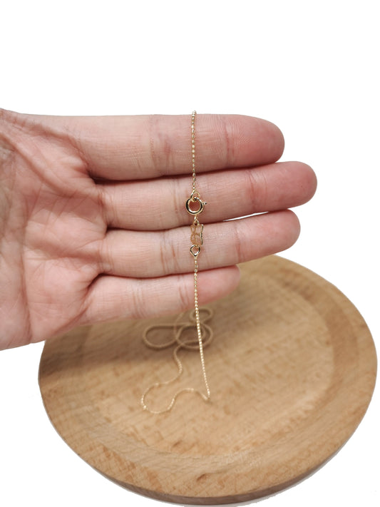 1pc 17.7'' Ready to Use 18K Gold Filled Bead Necklace Chain, Layering Beaded Chain, Dainty Beaded Necklace, Pendant Charm Chain Necklace-578