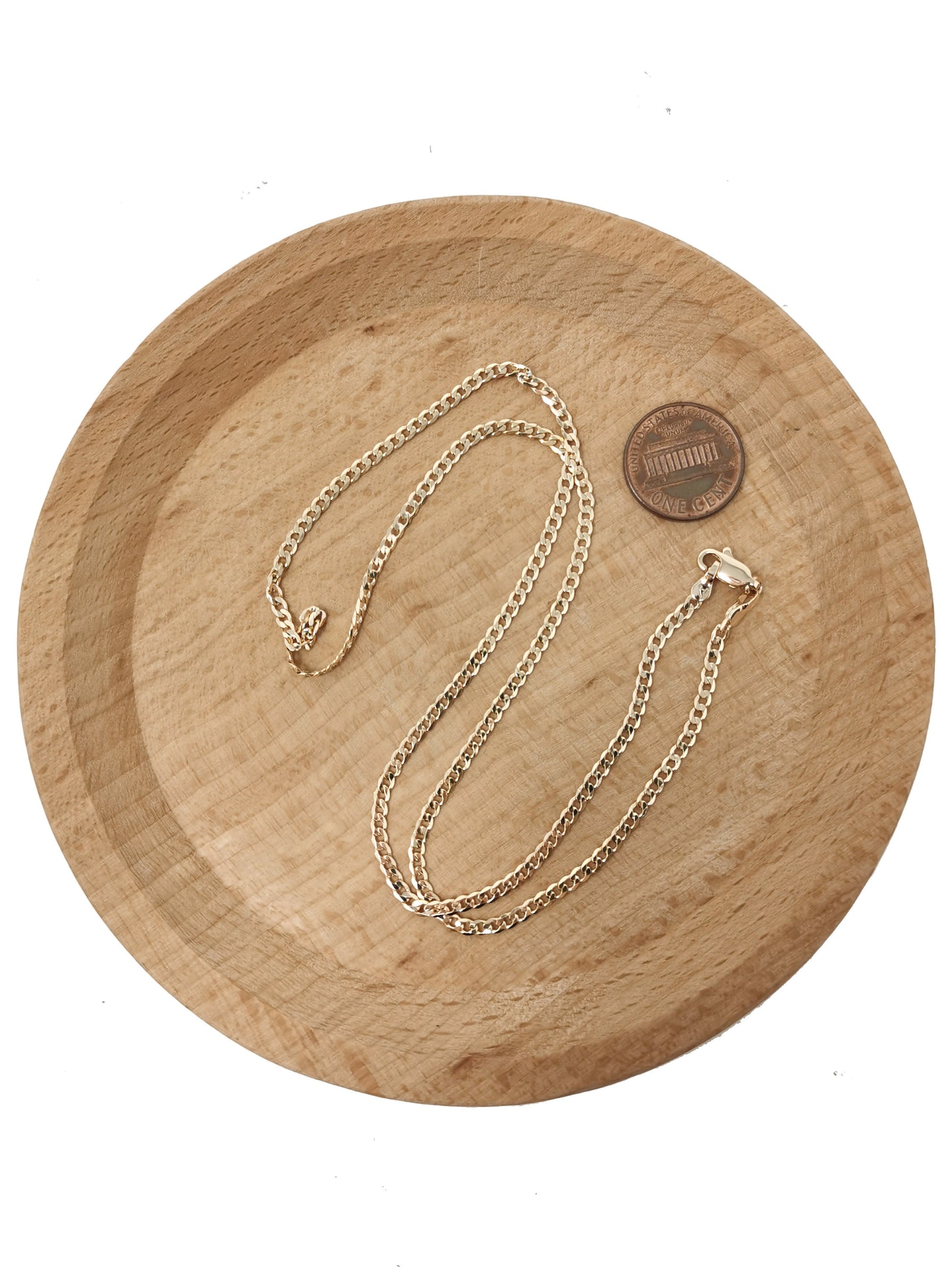 1pc 17.5'' Ready to Use Gold Cuban Curb Necklace Chain, Layering Curb Chain Dainty Necklace, For Pendant Charm Necklace,CN-284