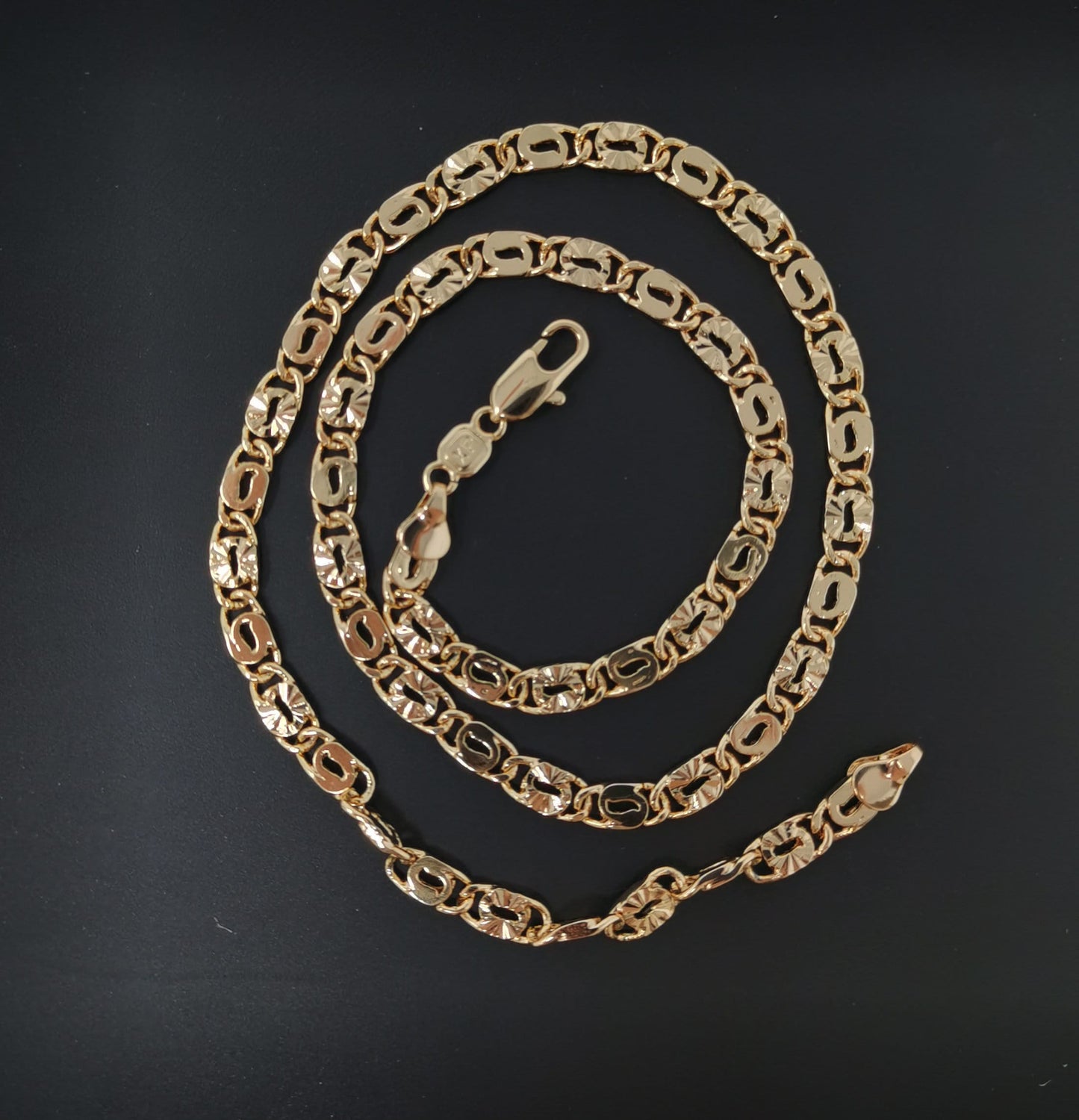 1pc 19.6'' Ready to Use 18K Gold Unique Necklace Chain, Layering Plate Lock Chain Dainty Necklace, for Pendant Charm Necklace, CN-613