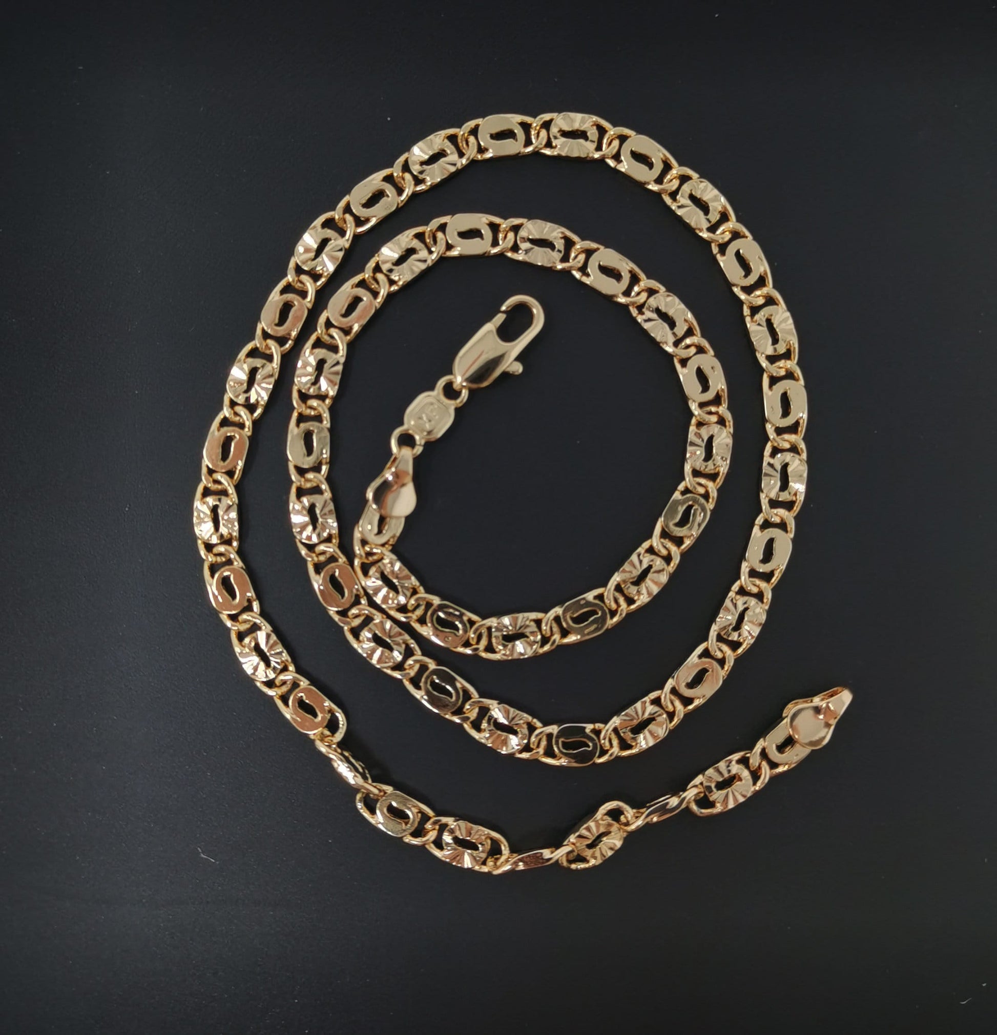1pc 19.6'' Ready to Use 18K Gold Unique Necklace Chain, Layering Plate Lock Chain Dainty Necklace, for Pendant Charm Necklace, CN-613