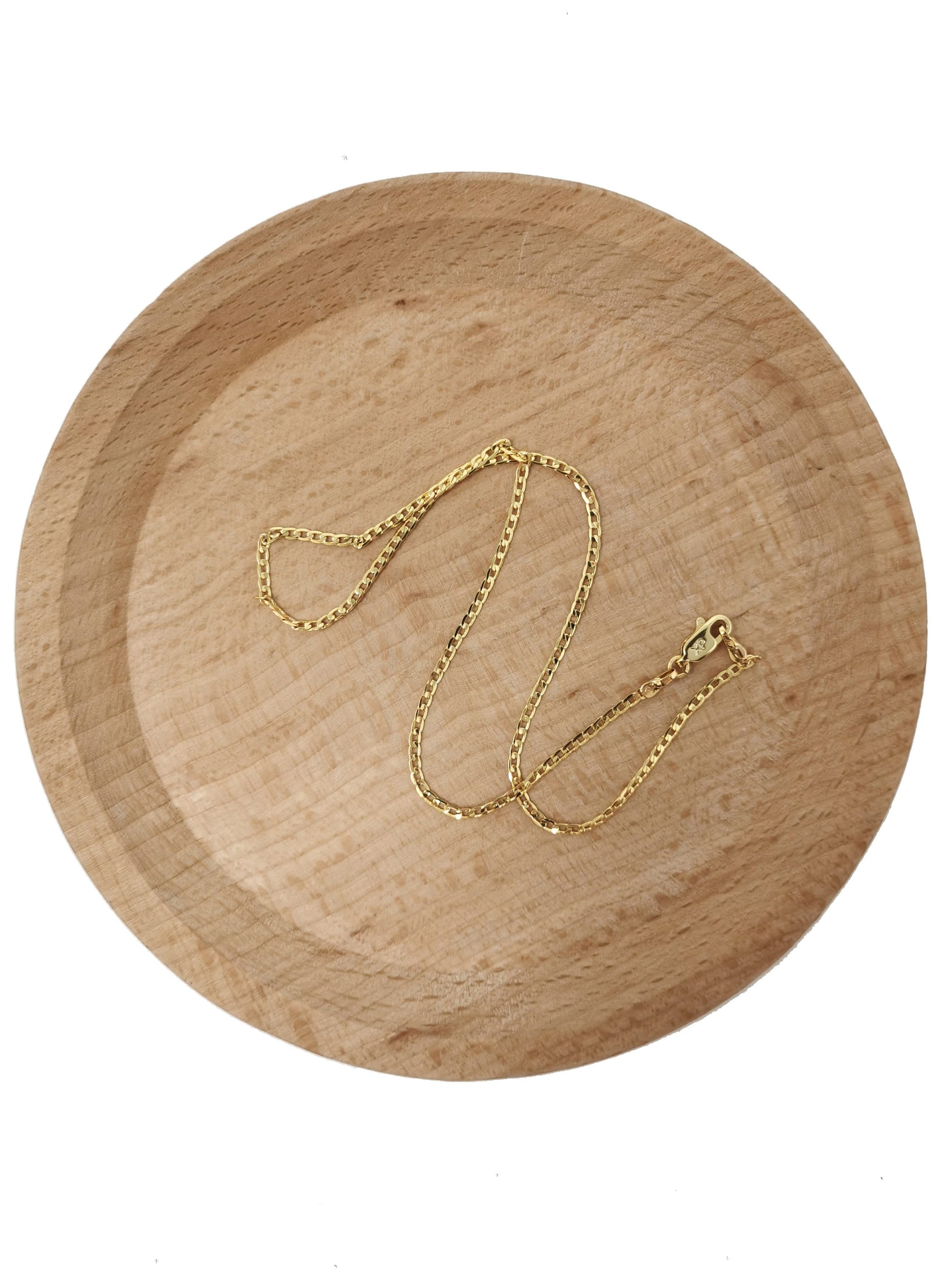 1pc 13.5'' Ready to Use Gold Cuban Curb Necklace Chain,Layering Curb Chain Dainty Necklace, For Pendant Charm Necklace, 611