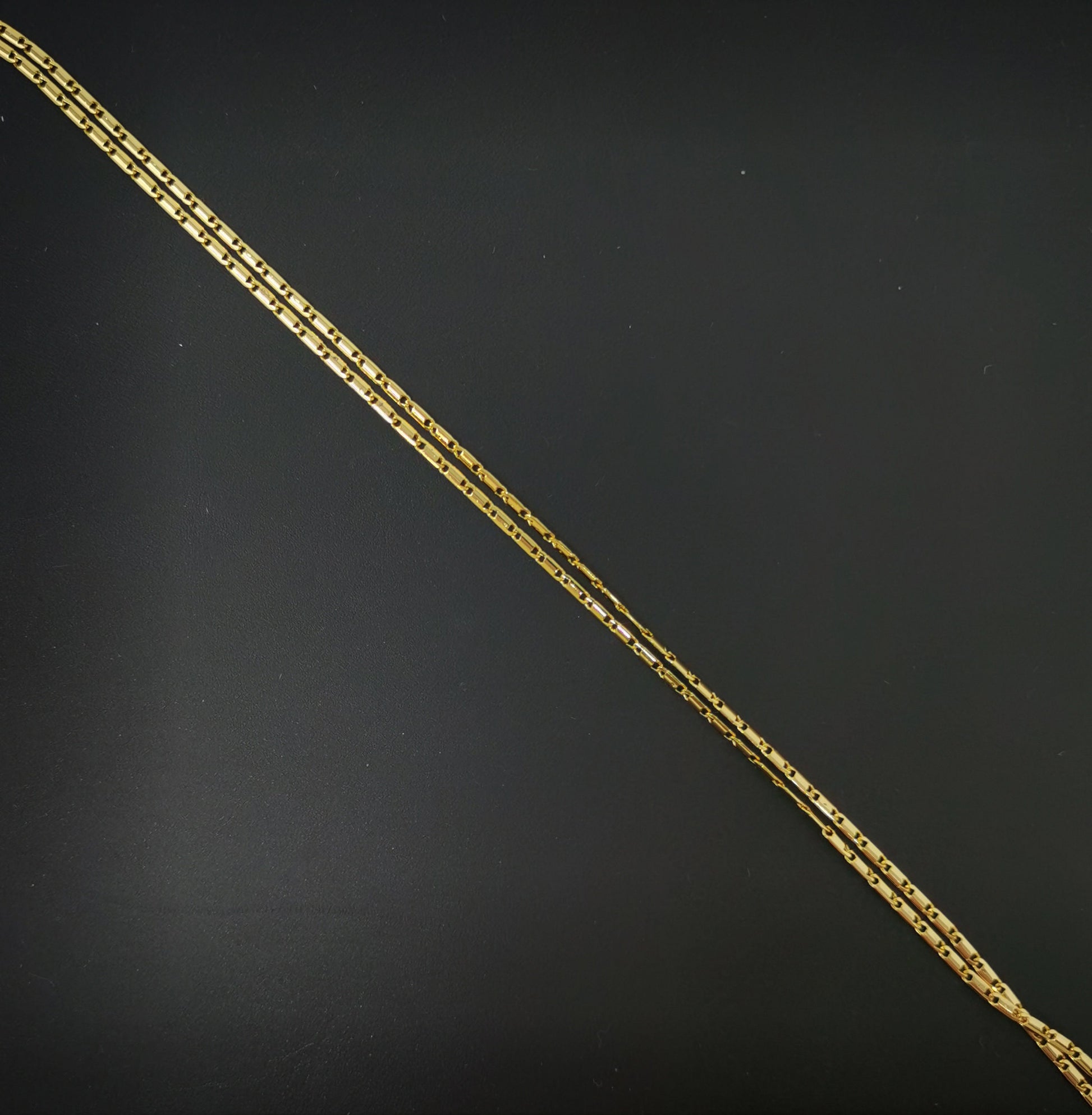 1pc 17.5'' Ready to Use 24K Gold Unique Necklace Chain,Layering Plate Lock Chain Dainty Necklace, Perfect for Pendant Charm, CN-584