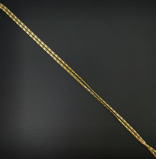 1pc 17.5'' Ready to Use 24K Gold Unique Necklace Chain,Layering Plate Lock Chain Dainty Necklace, Perfect for Pendant Charm, CN-584